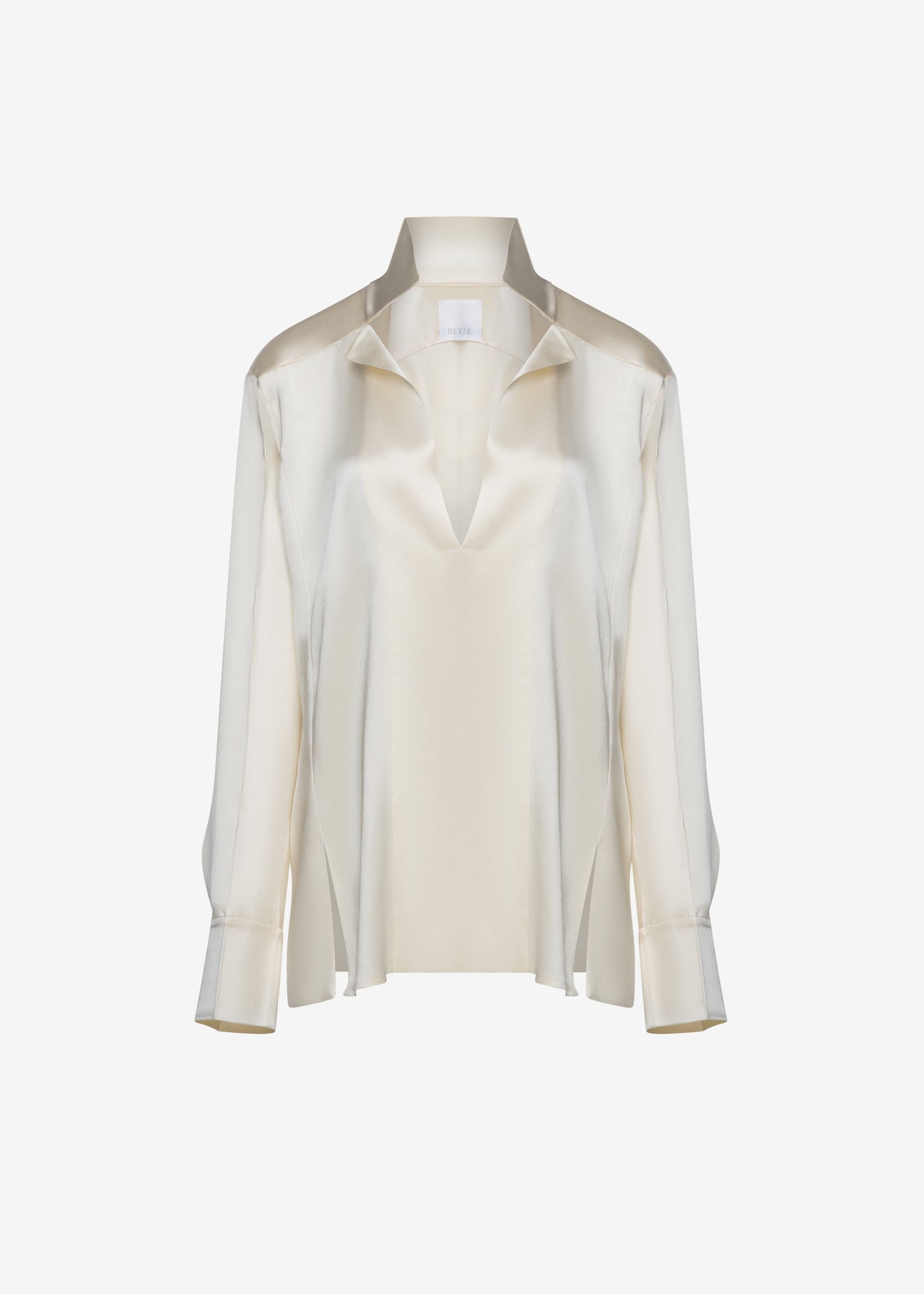 Bevza Stand-Collar Blouse - Vanilla - 7