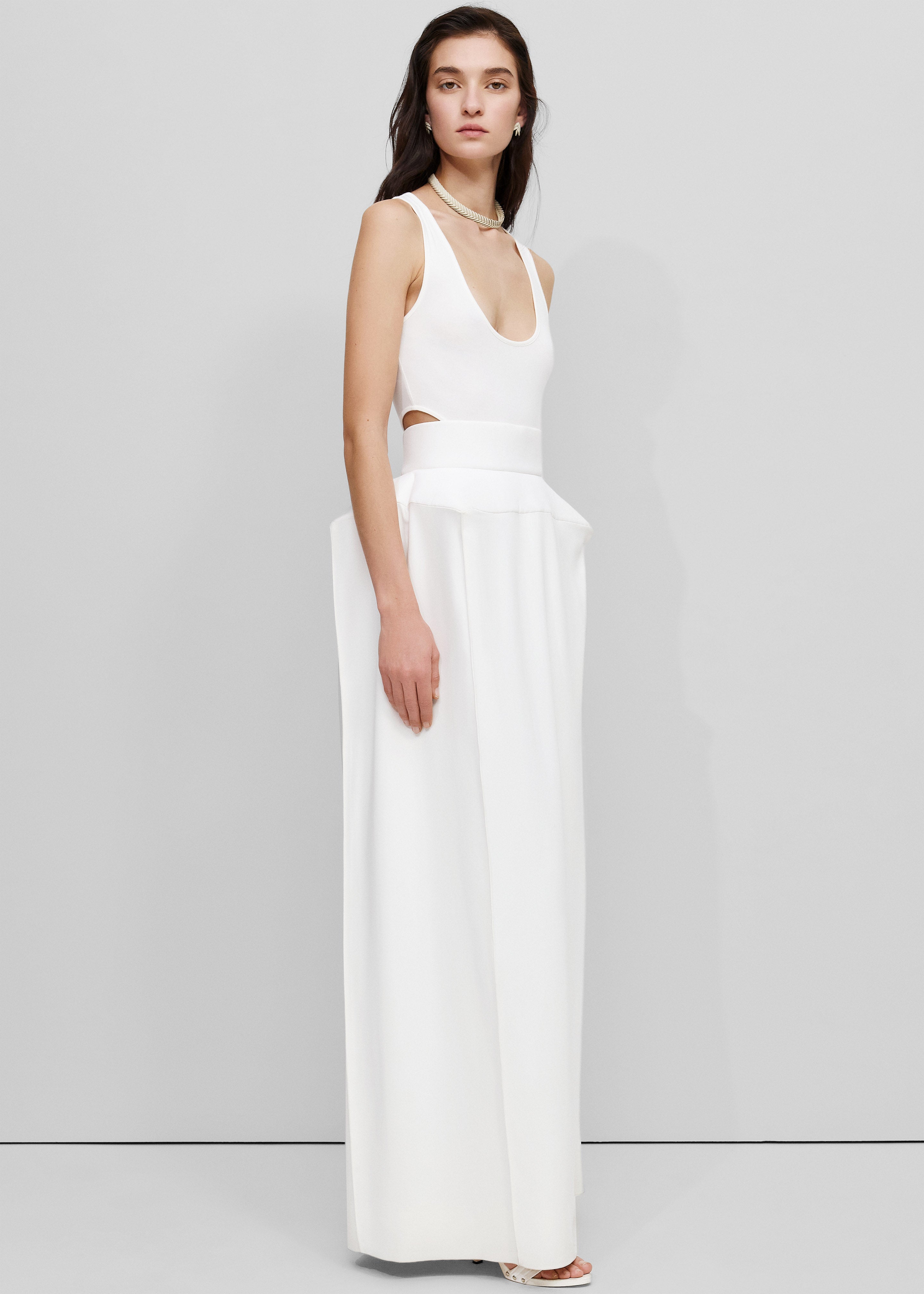 Bevza Structured Skirt - Ivory - 5