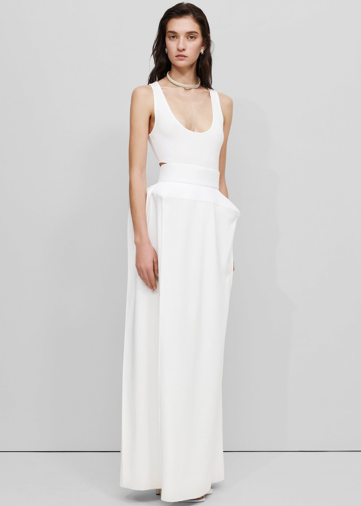 Bevza Structured Skirt - Ivory - 1