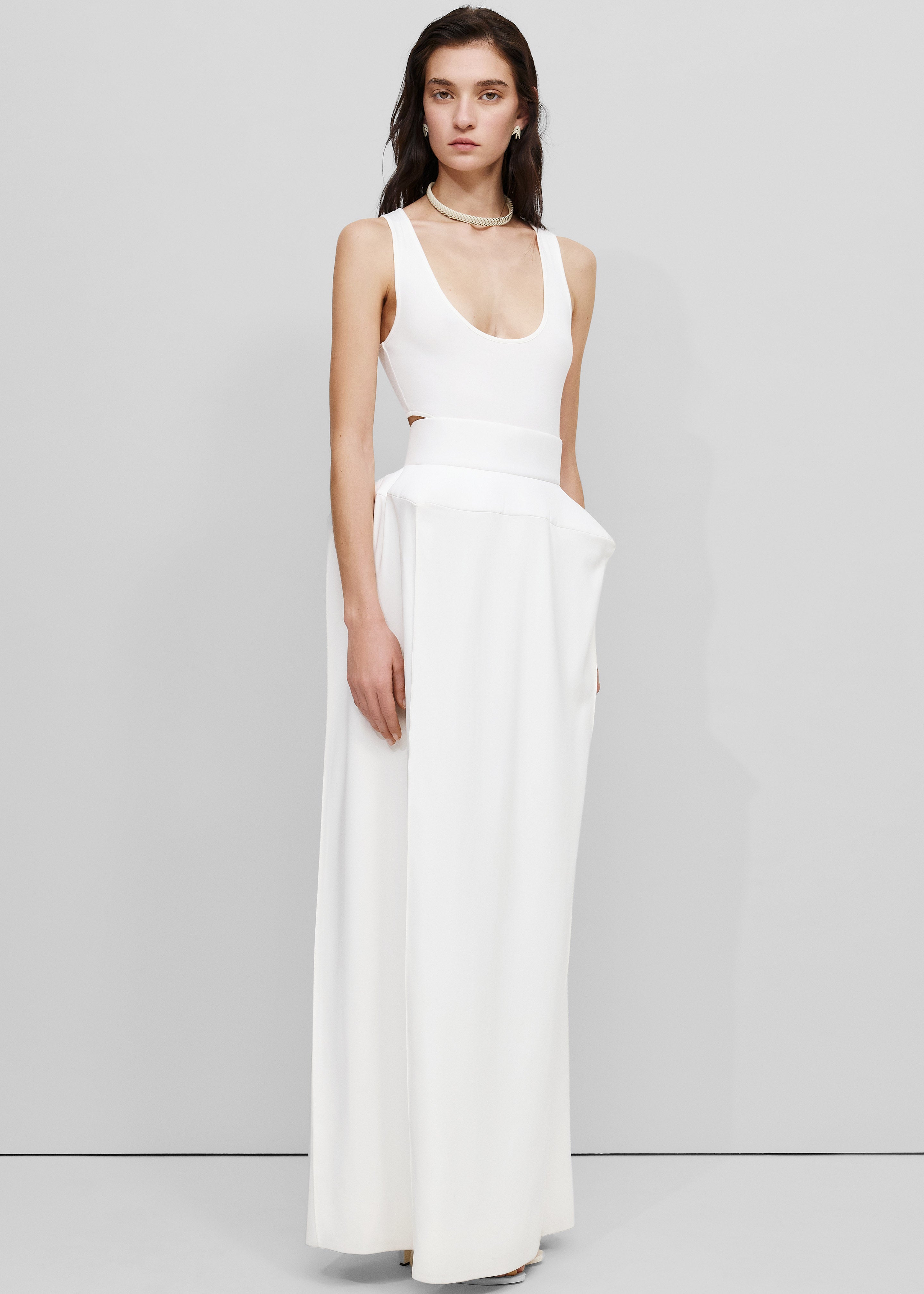Bevza Structured Skirt - Ivory - 1