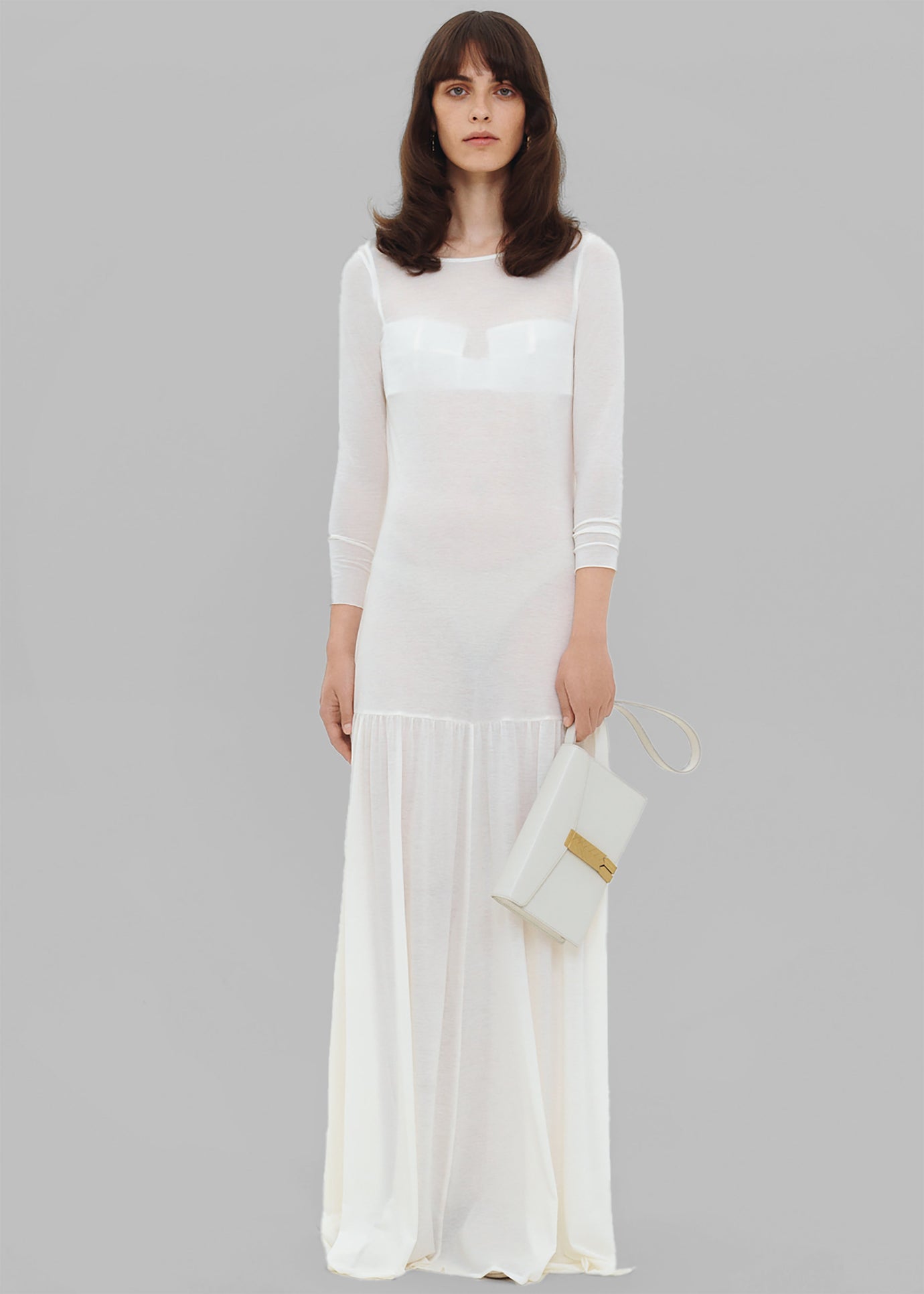 Bevza Transparent Long Dress - Ivory