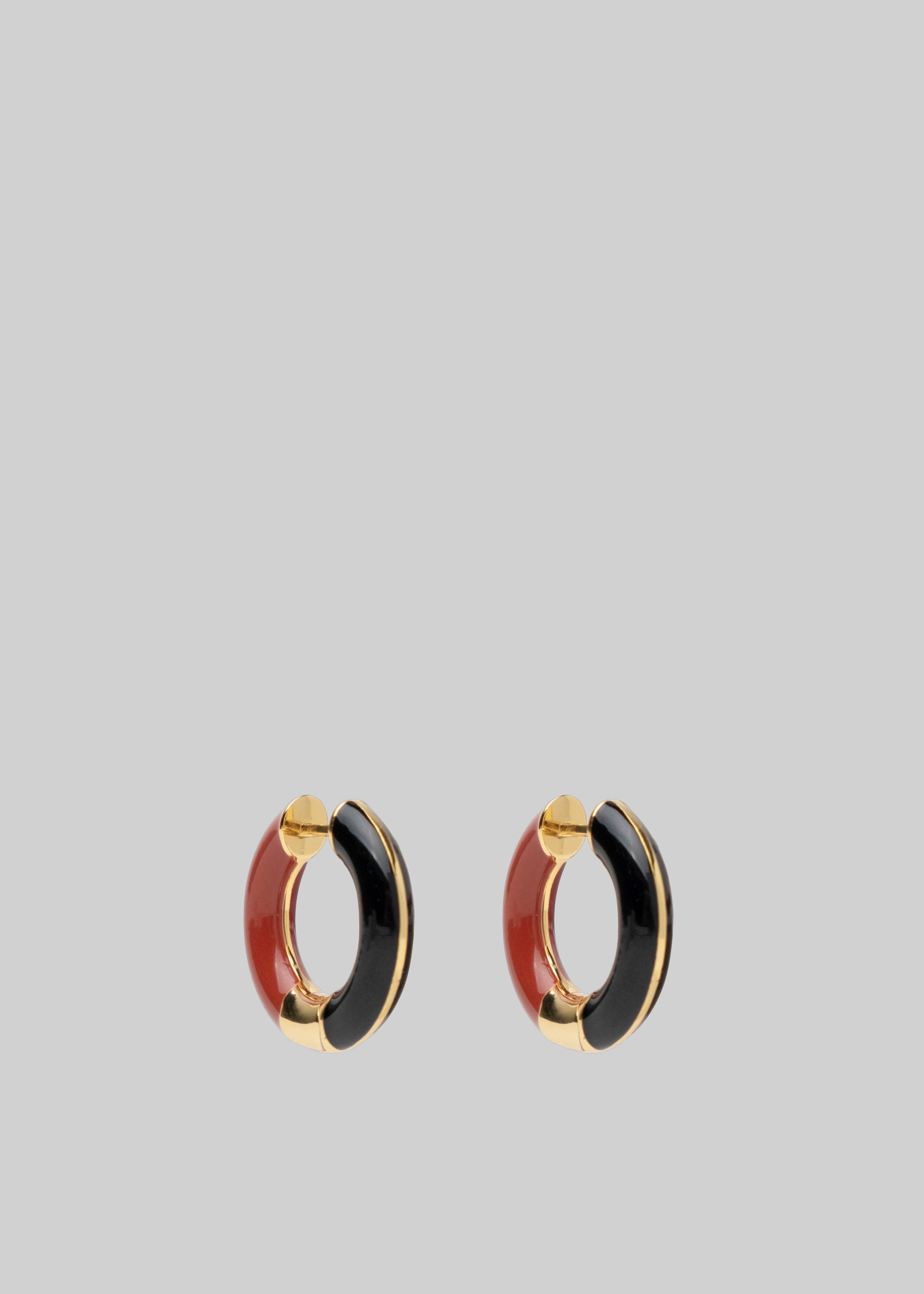Bevza Two-Color Earrings - Red/Black - 4