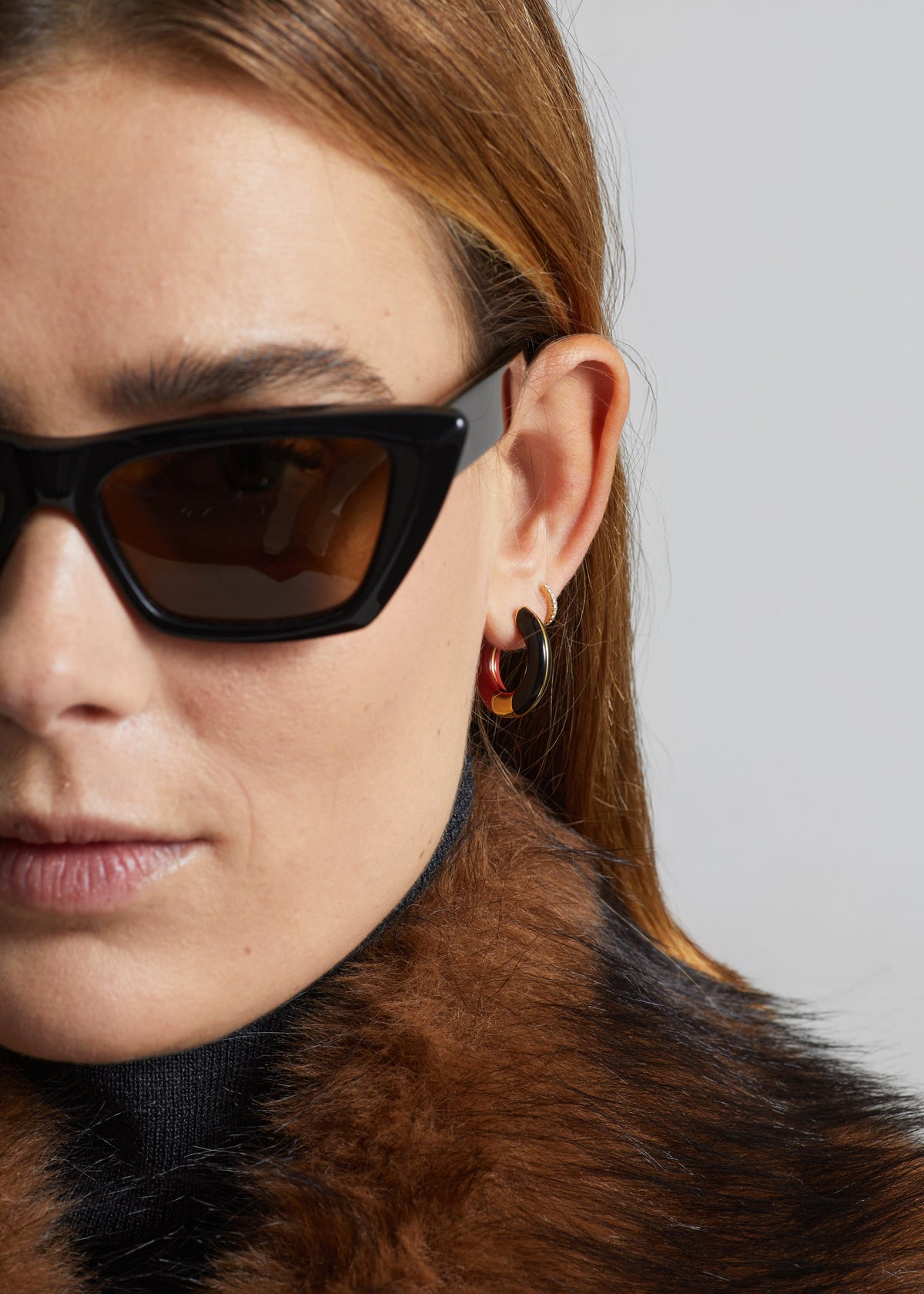 Bevza Two-Color Earrings - Red/Black - 3