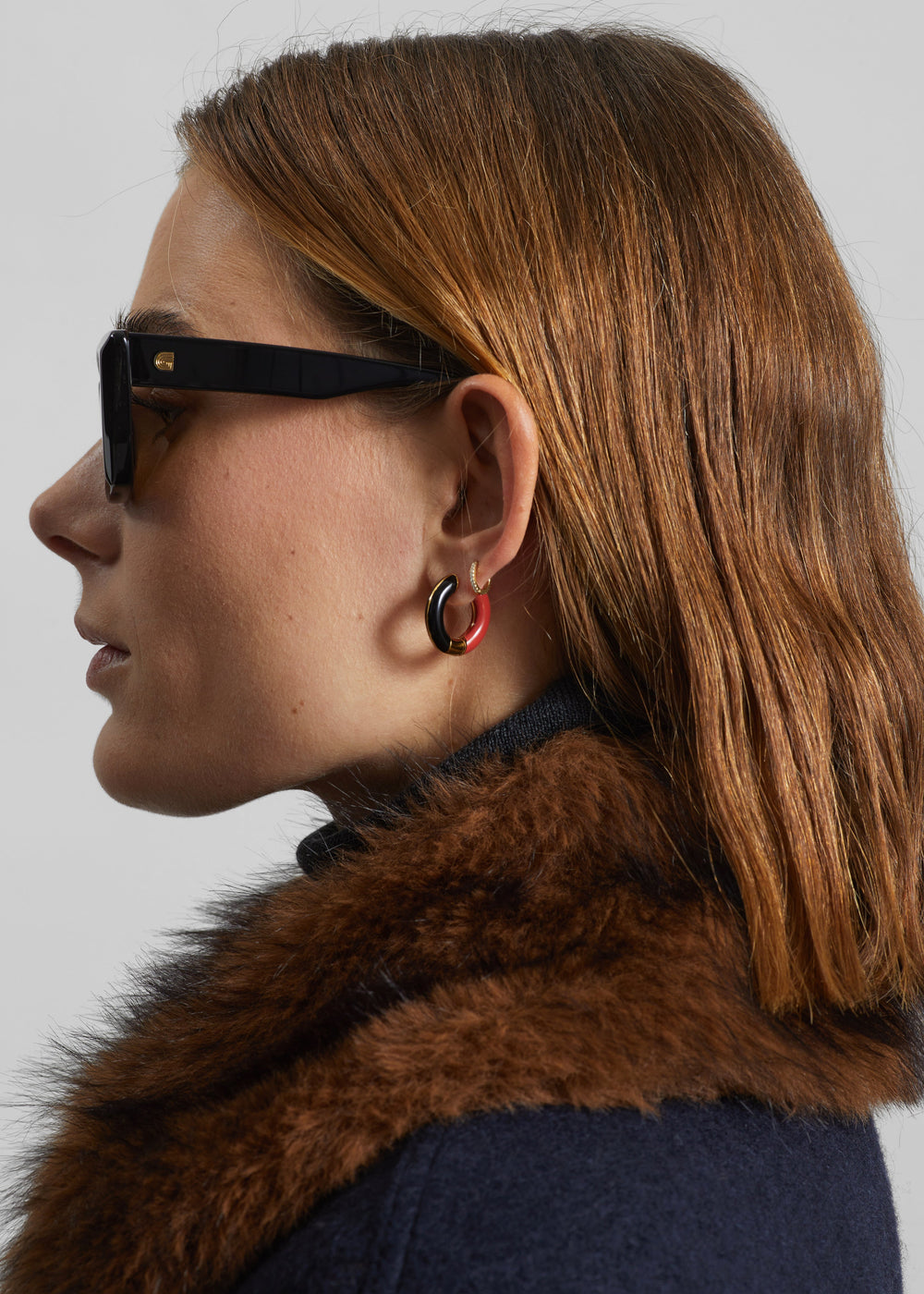 Bevza Two-Color Earrings - Red/Black - 1