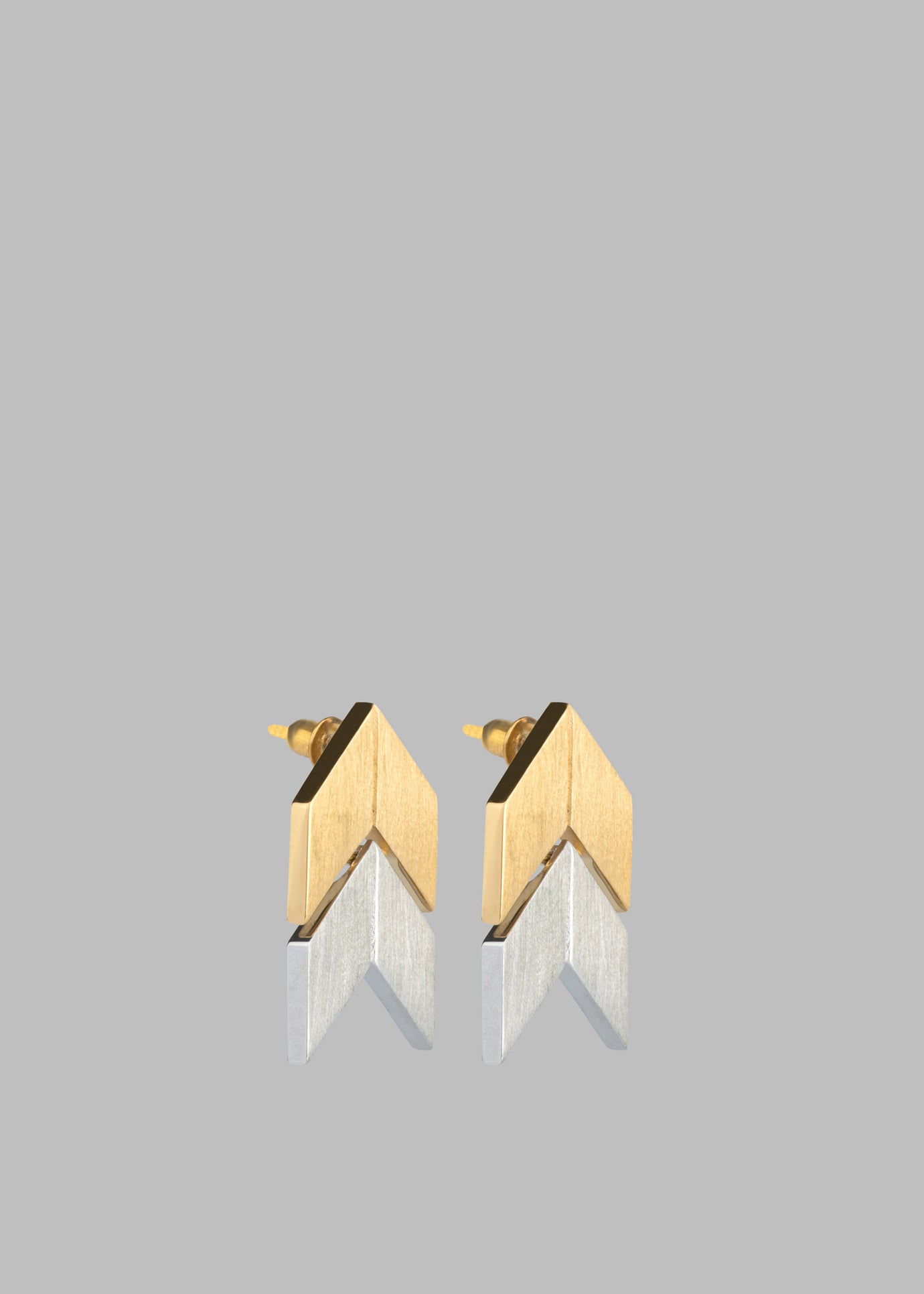 Bevza Two-Color Grains Earrings - Gold/Silver - 1