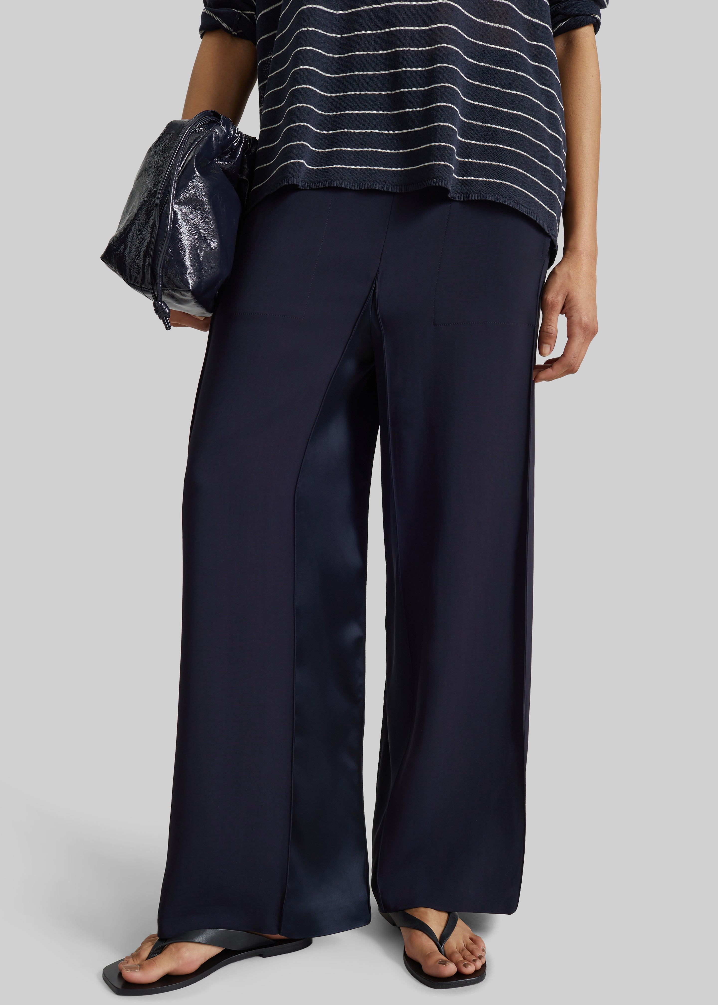 Bevza Wide Leg Culottes - Dark Ink Navy - 4
