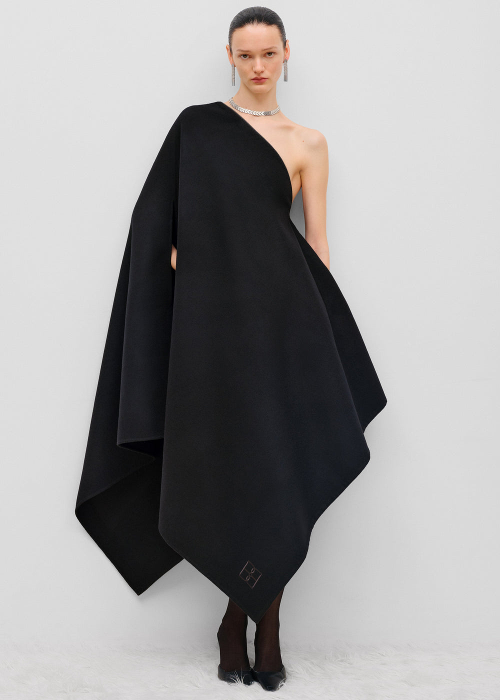 Bevza Zipper Cape - Black - 1