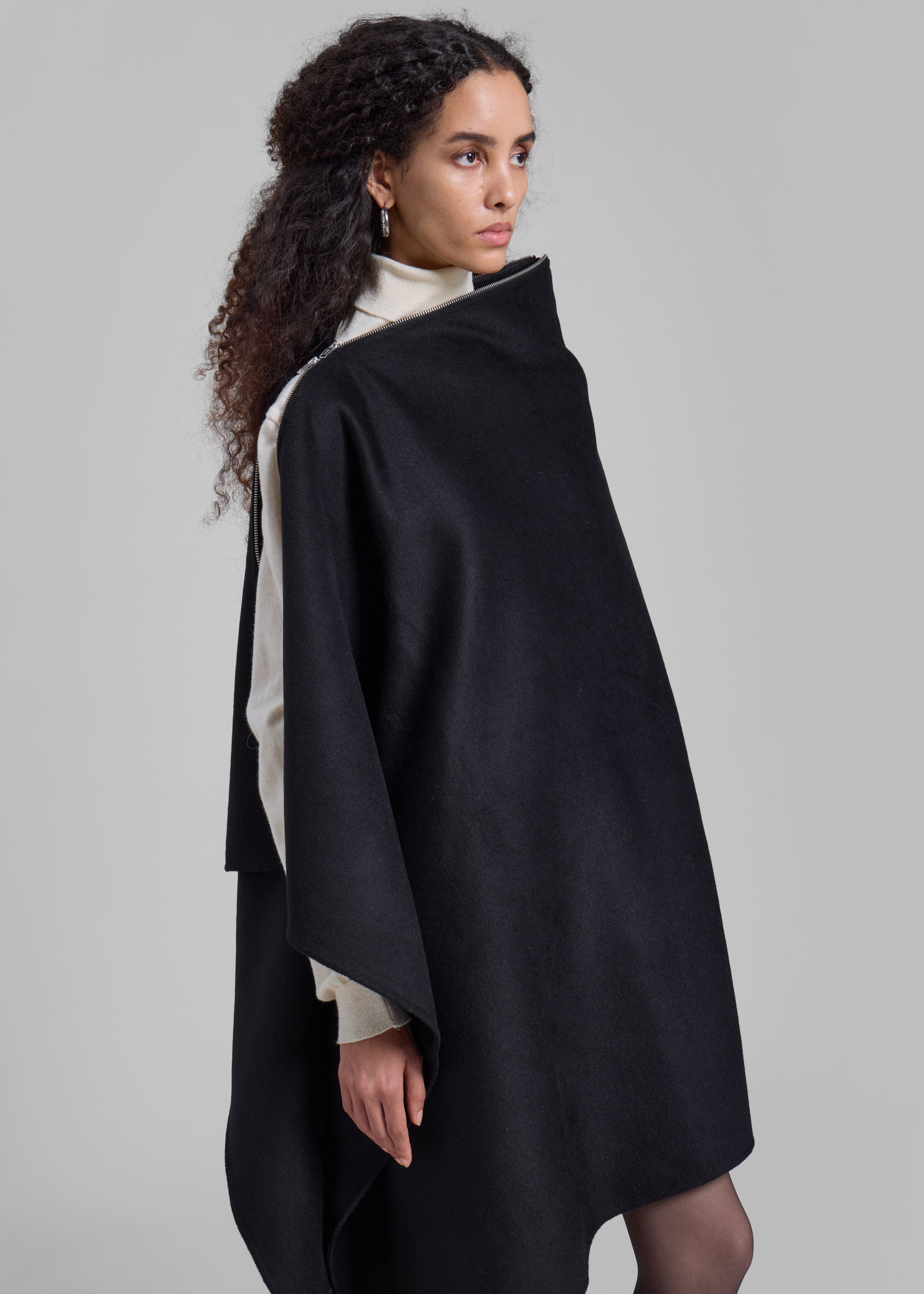 Bevza Zipper Cape - Black - 8