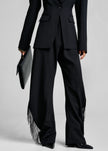 Bianca Fringed Barrel Leg Pants - Black
