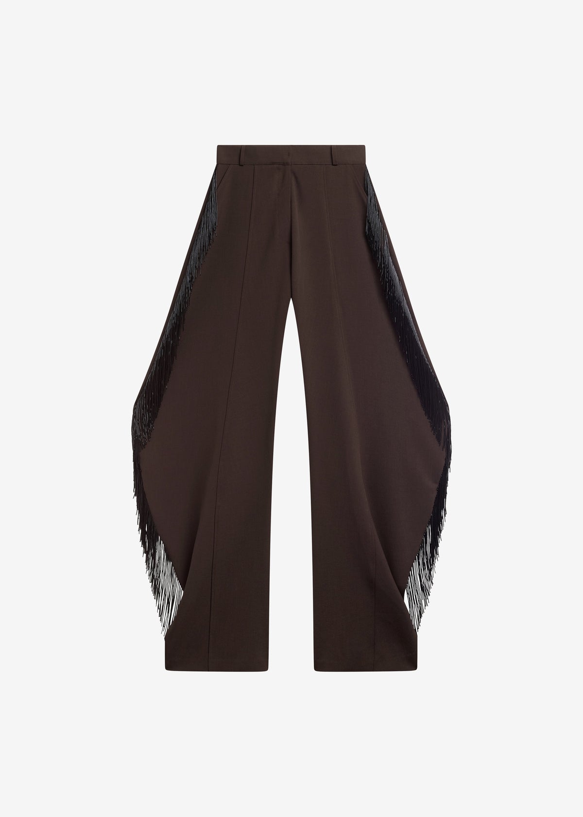 Bianca Fringed Barrel Leg Pants - Brown - 7