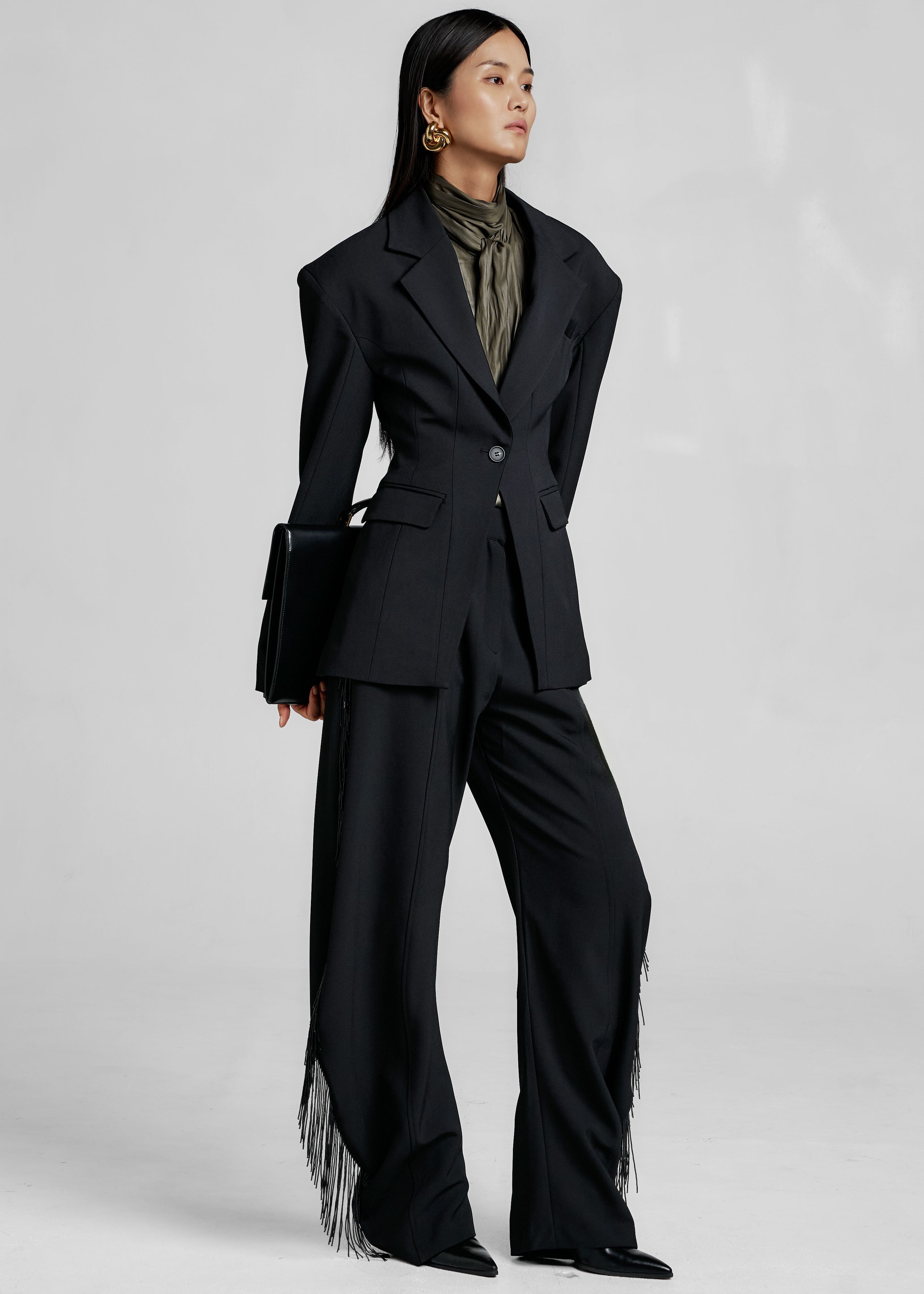 Bianca Hourglass Blazer - Black - 5