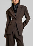 Bianca Hourglass Blazer - Brown