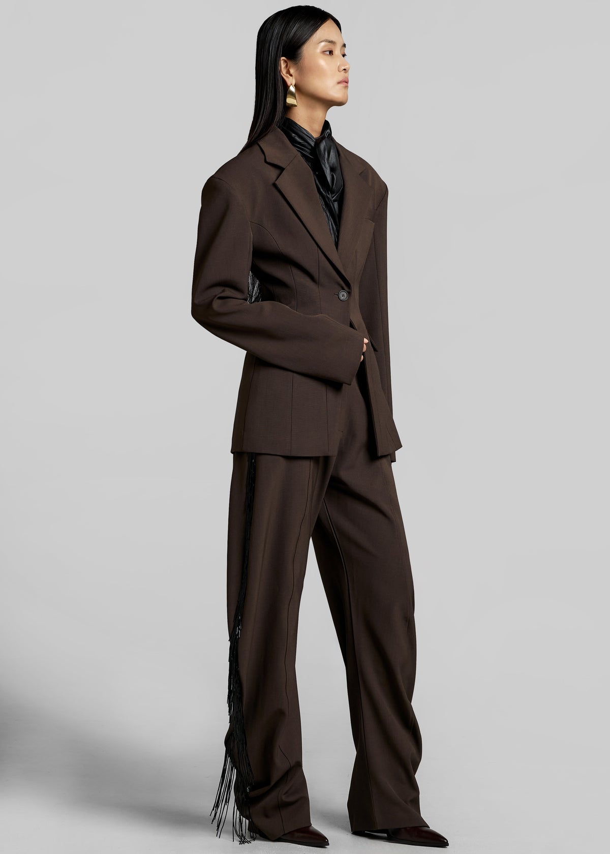 Bianca Hourglass Blazer - Brown - 5