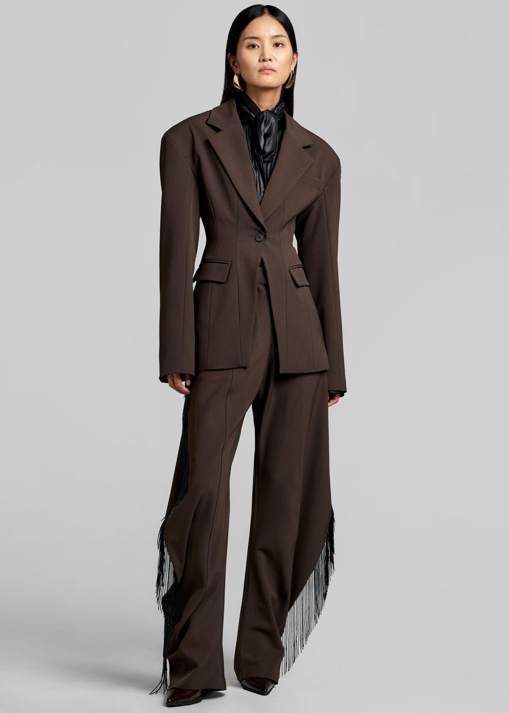 Bianca Hourglass Blazer - Brown - 1