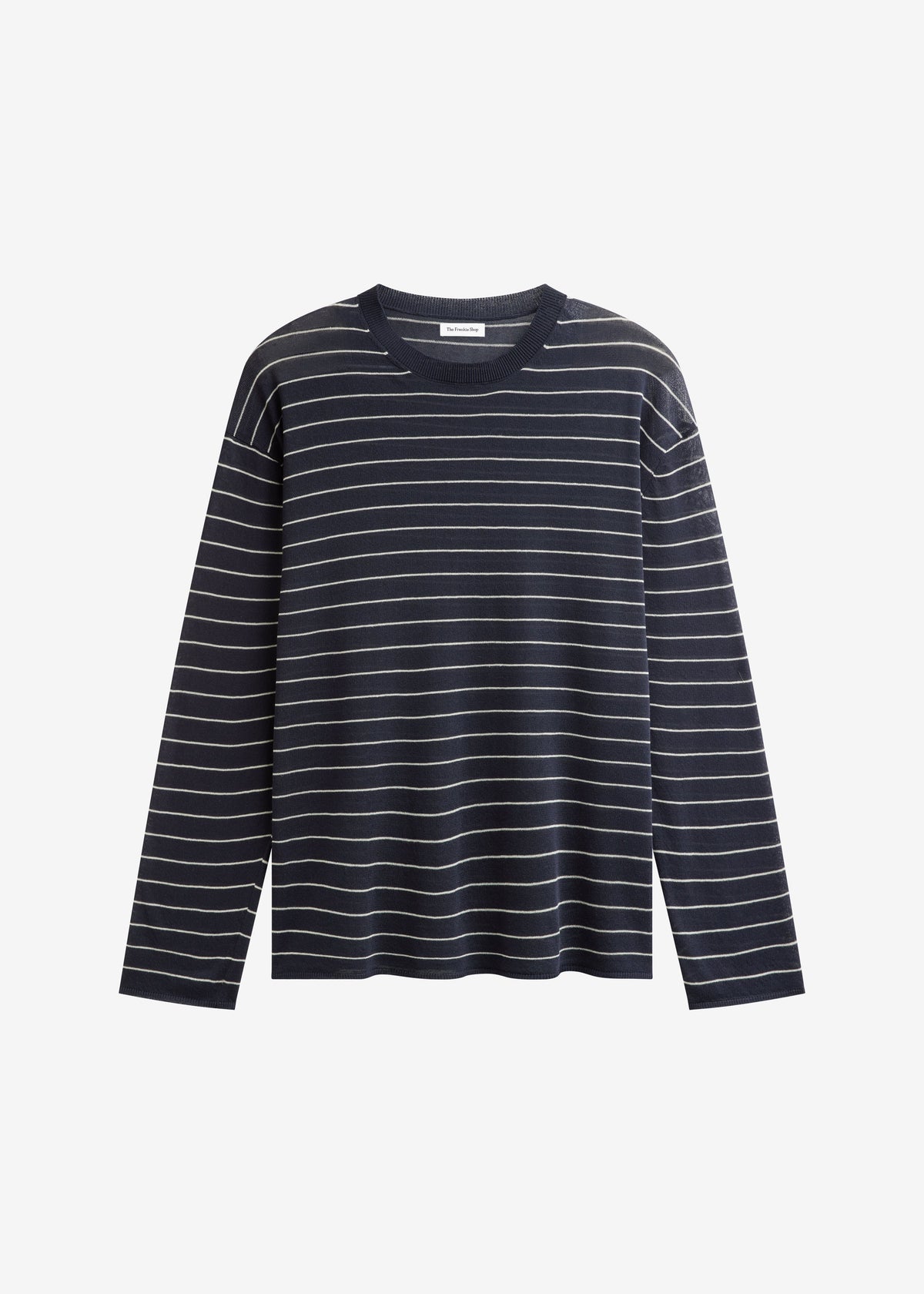 Biarritz Fine Knit Pullover - Navy/White Stripe - 9