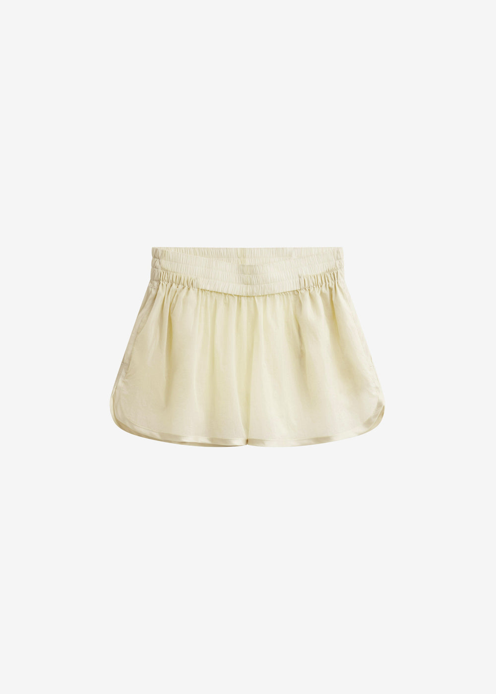 Bicos Sheer Mini Track Shorts - Pale Yellow