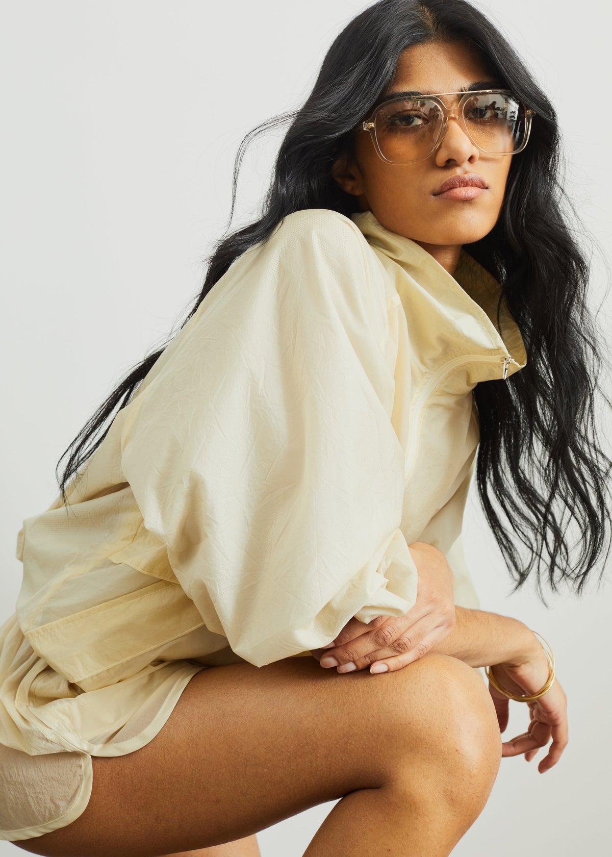 Bicos Sheer Track Jacket - Pale Yellow - 7