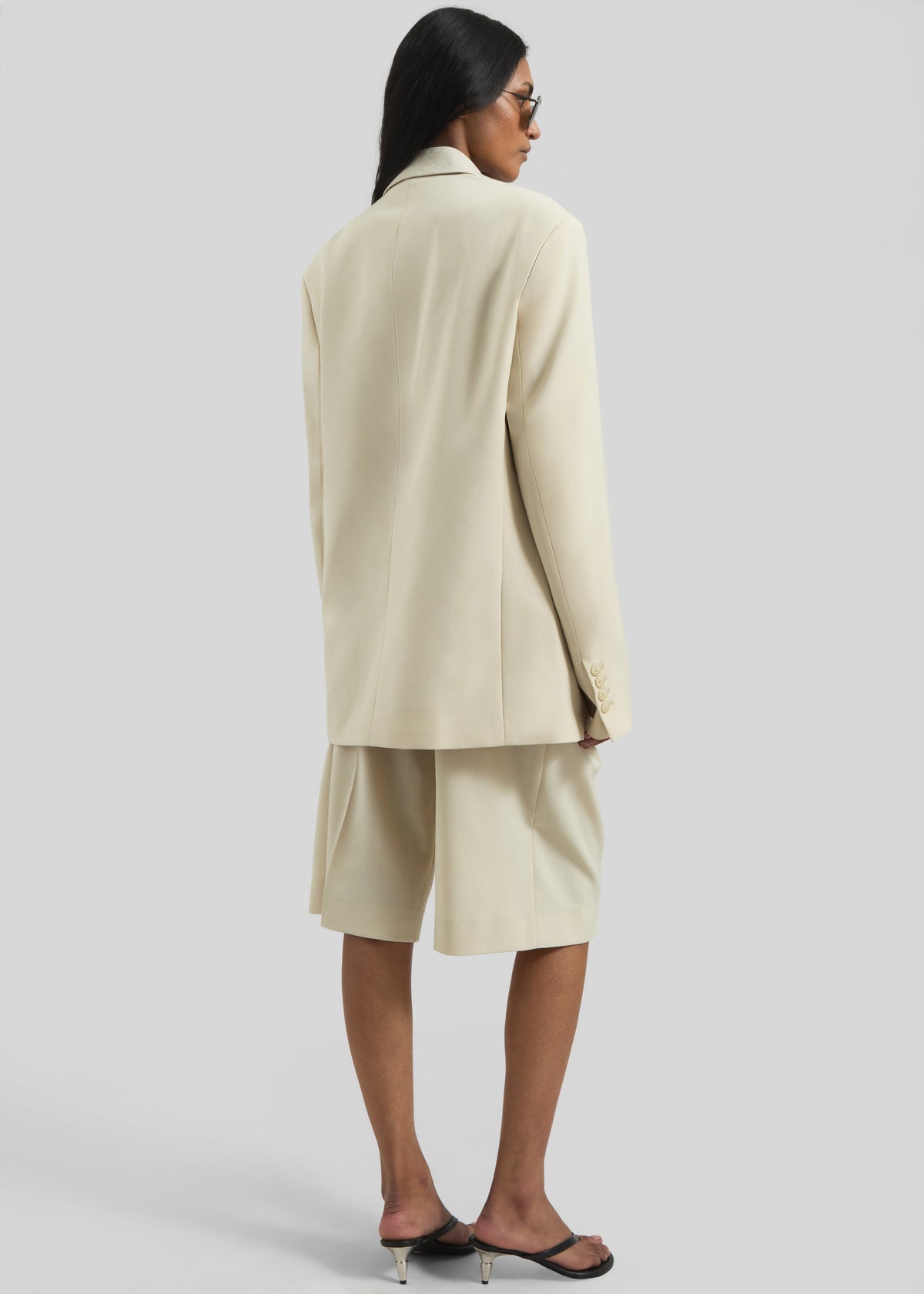 Bilbao Pleated Bermuda Shorts - Cement - 6