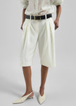 Bilbao Pleated Bermuda Shorts - Off White