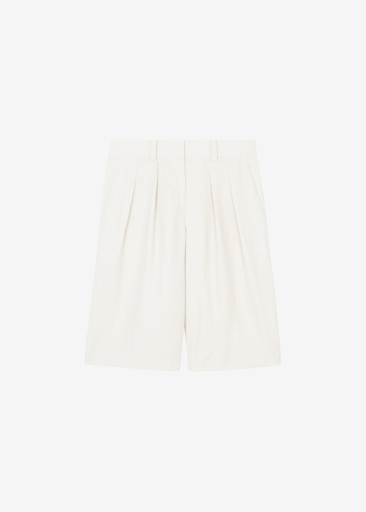 Bilbao Pleated Bermuda Shorts - Off White - 8