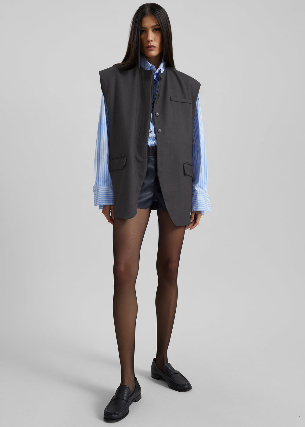 Bilzen Oversized Vest - Charcoal - 1