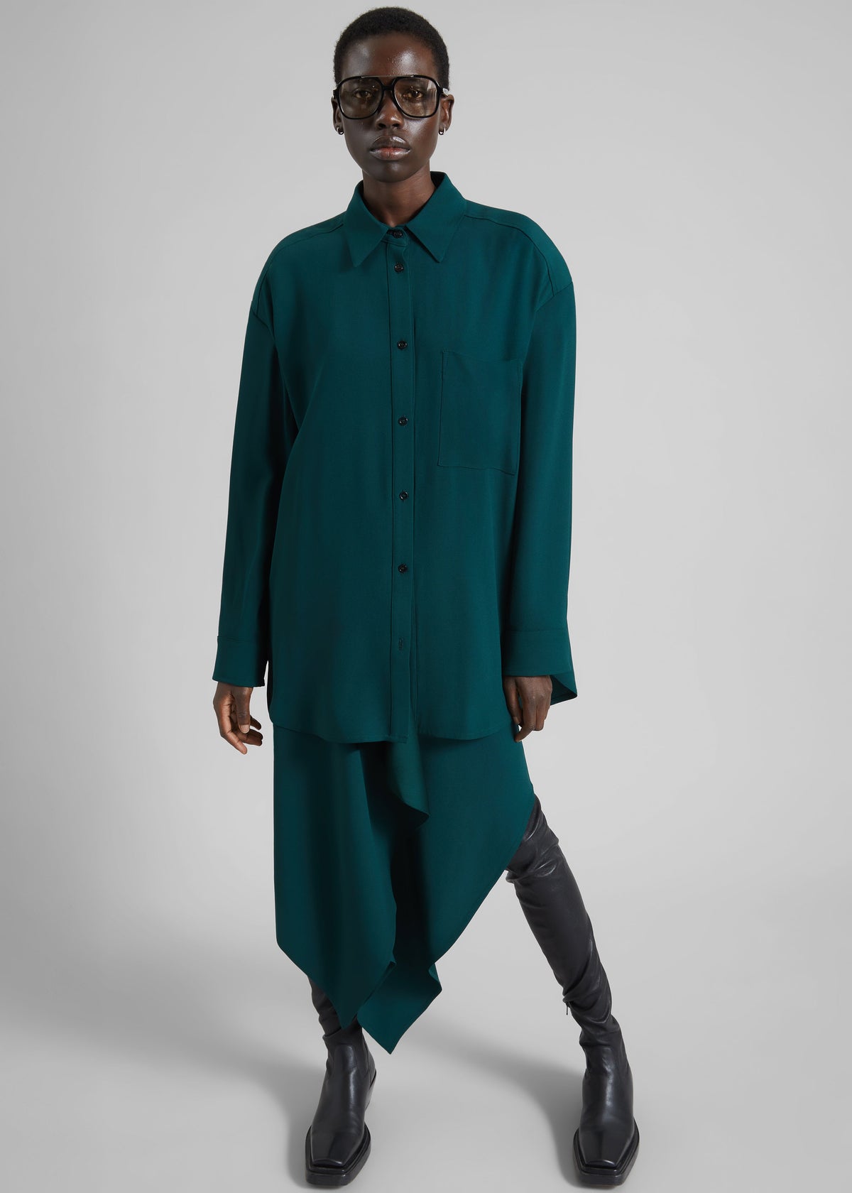 Bina Padded Shirt - Bottle Green - 4