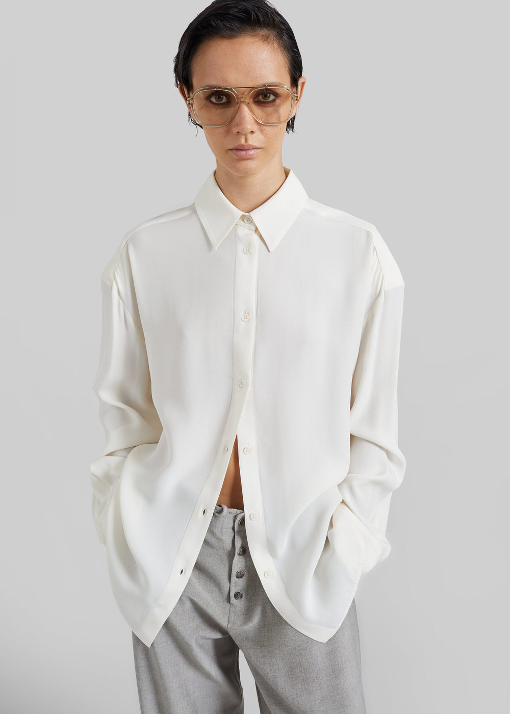 Bina Padded Shirt - Ivory - 1