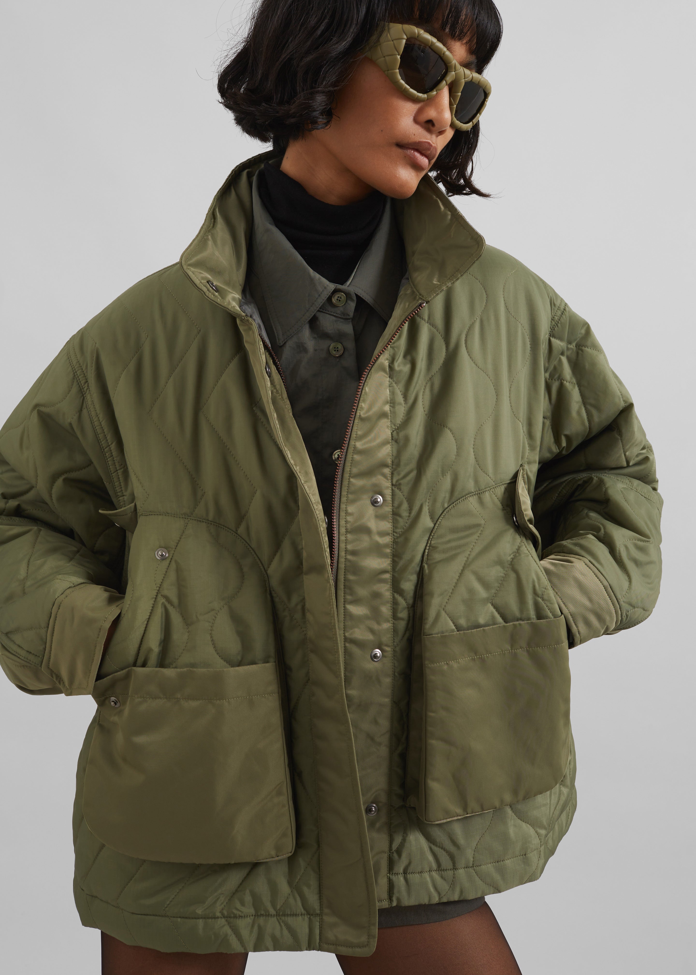 Birka Quilted Jacket - Green - 3