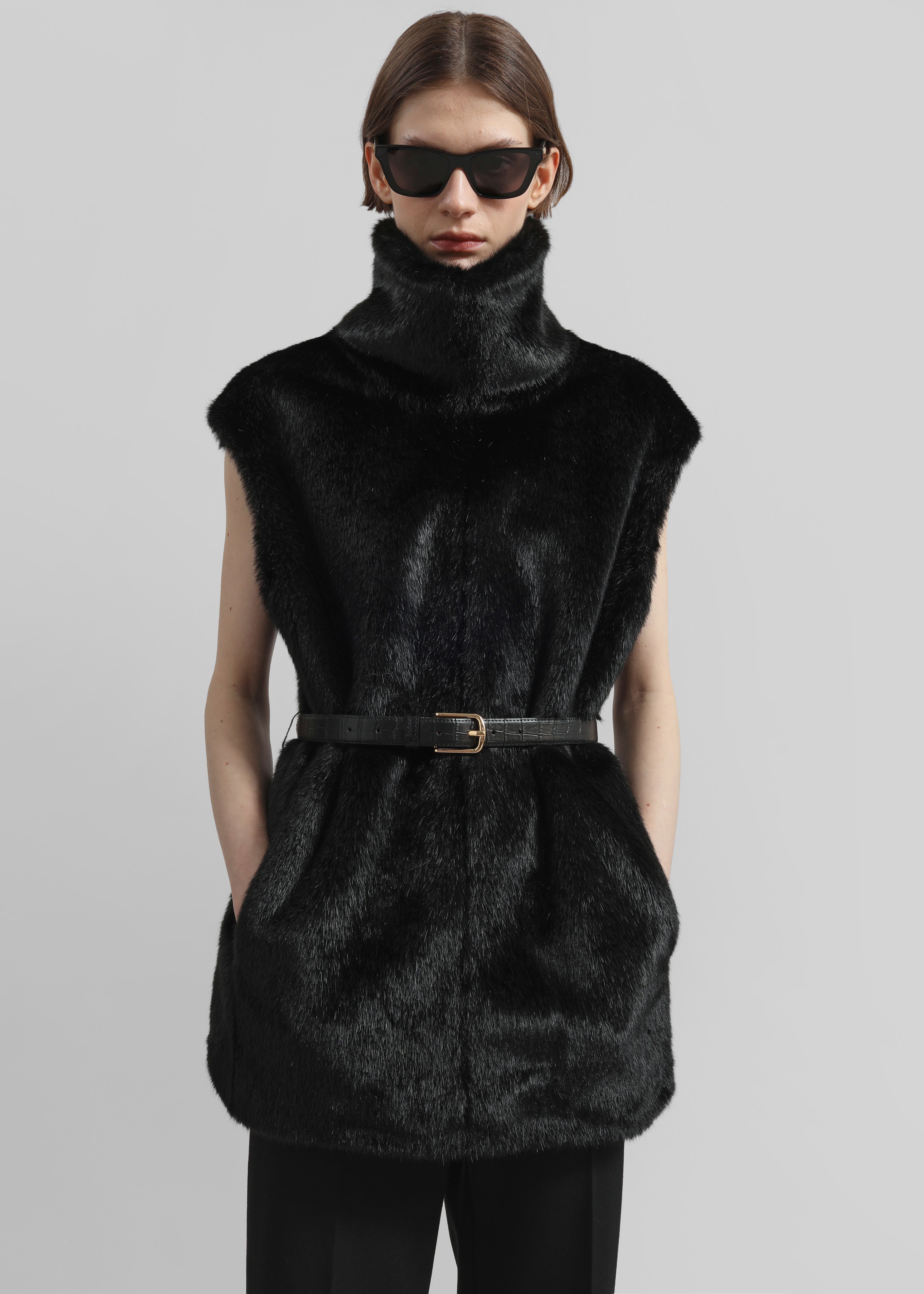 Blaire Funnel Neck Top - Black - 3