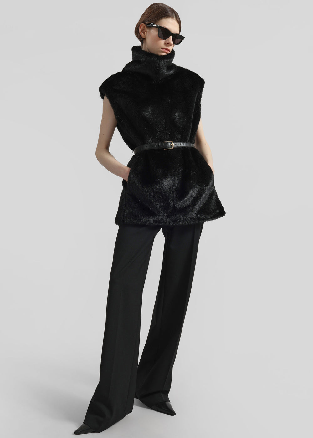 Blaire Funnel Neck Top - Black