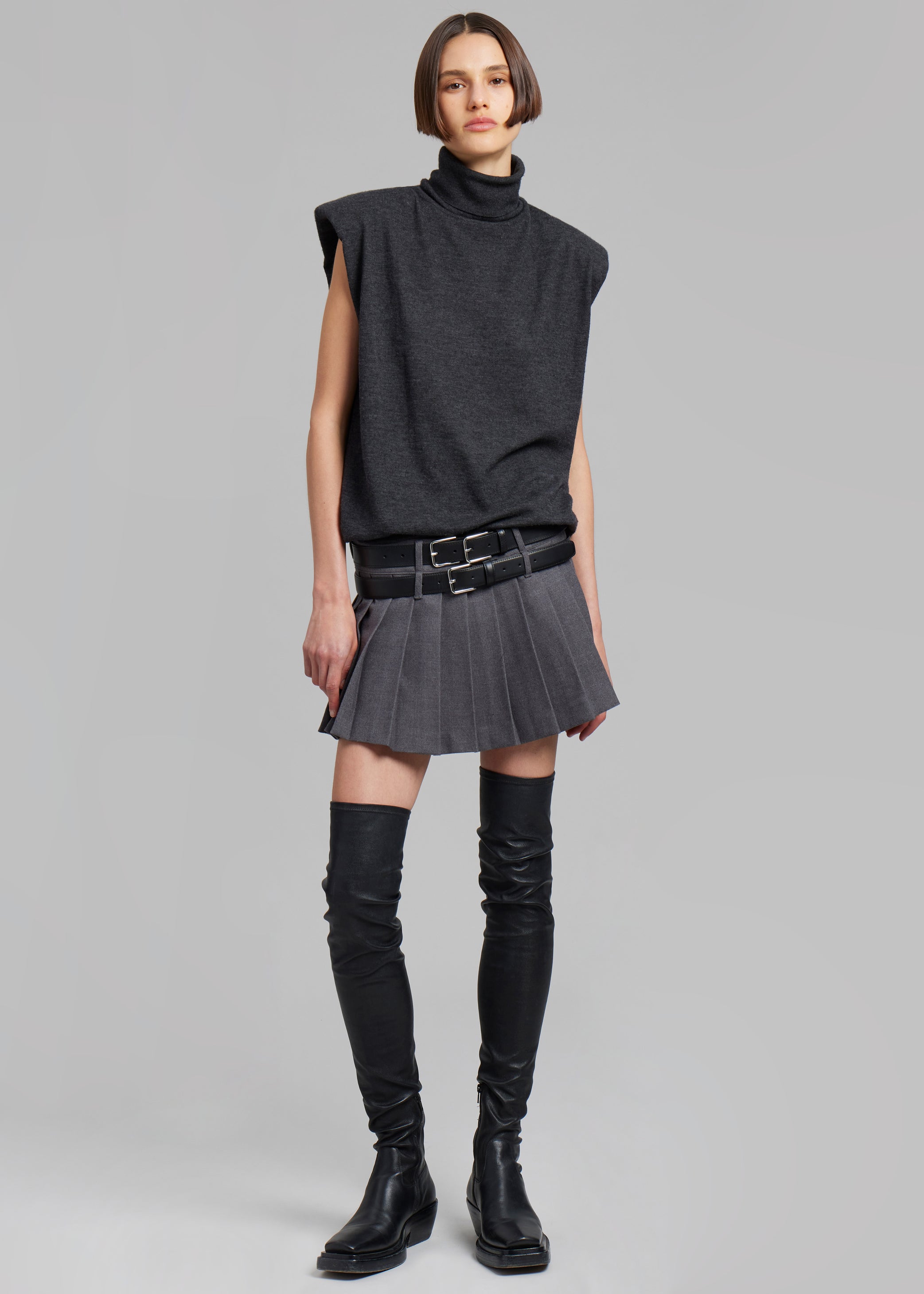 Shop the look image for Willow Double Buckle Leather Belt - Black