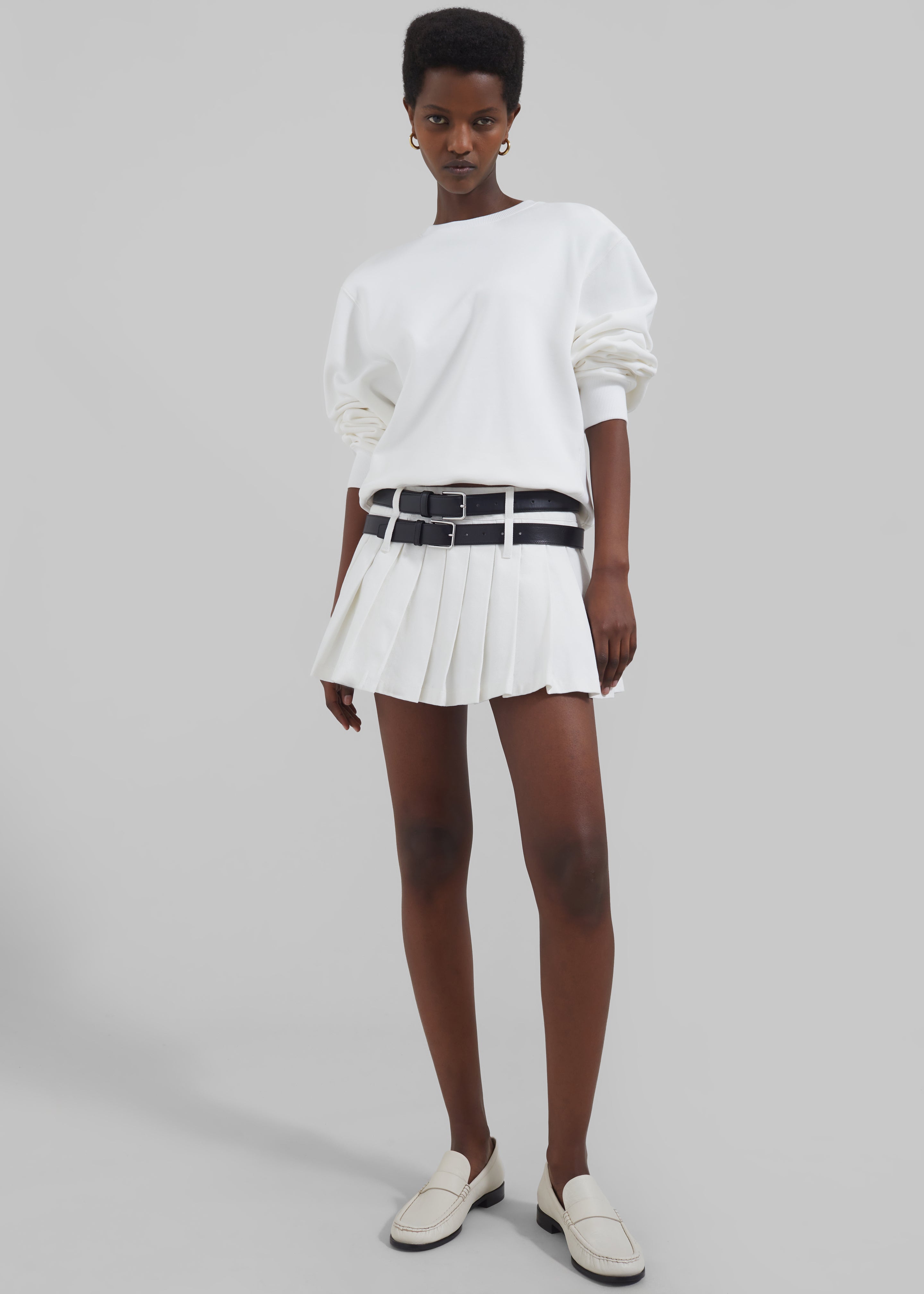 Blake Pleated Mini Skirt - White - 7