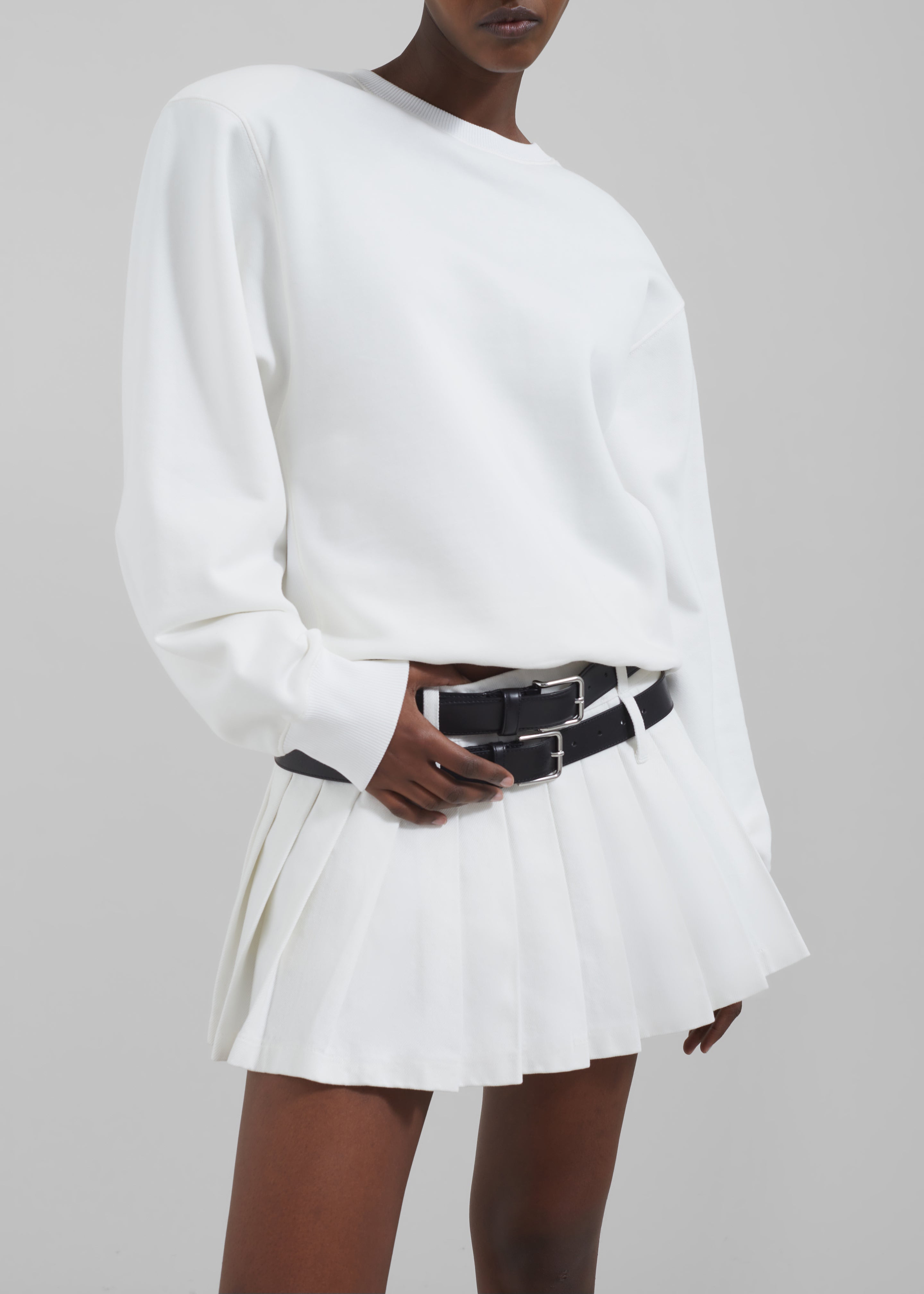 Blake Pleated Mini Skirt - White - 6