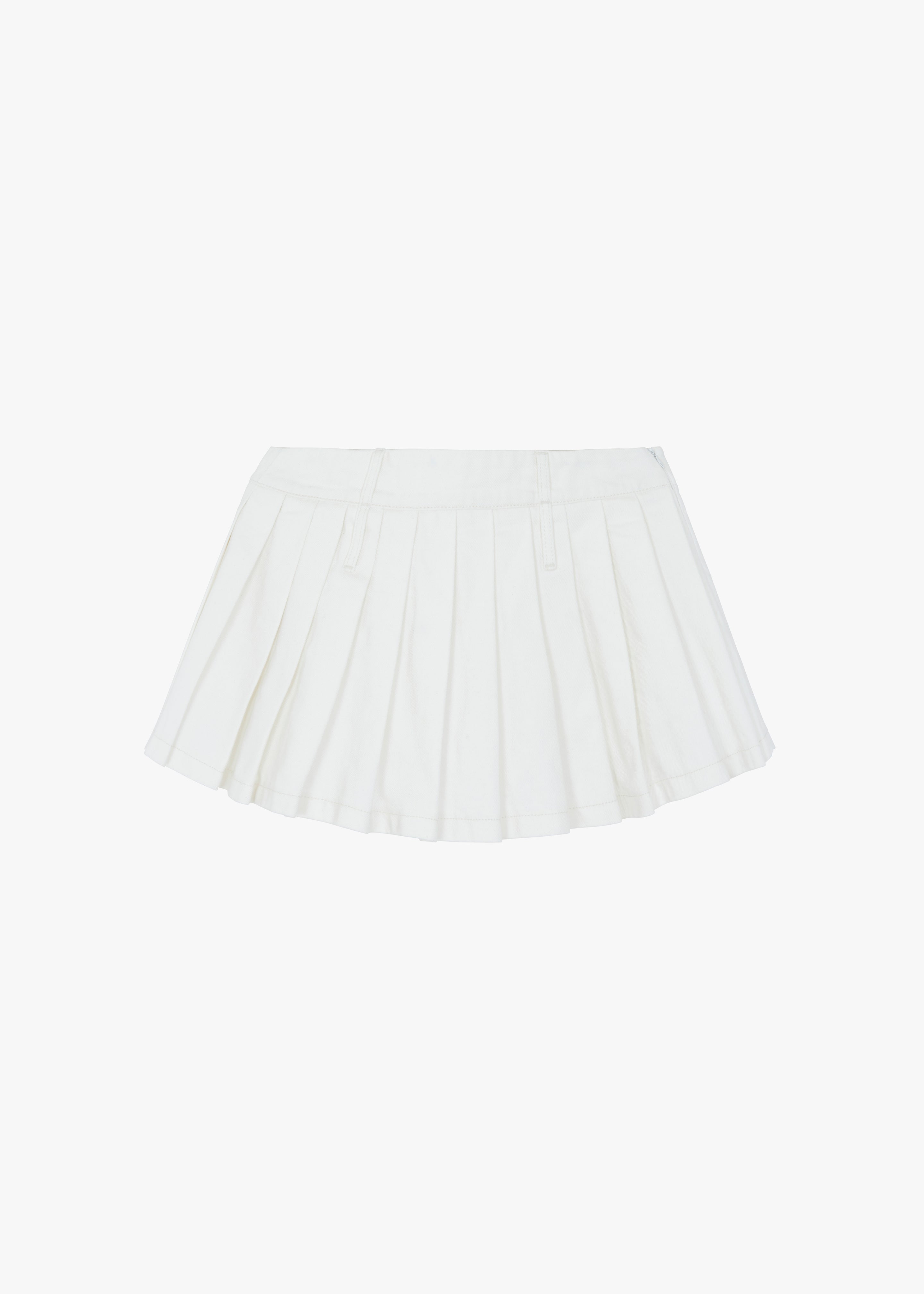 Blake Pleated Mini Skirt - White - 8