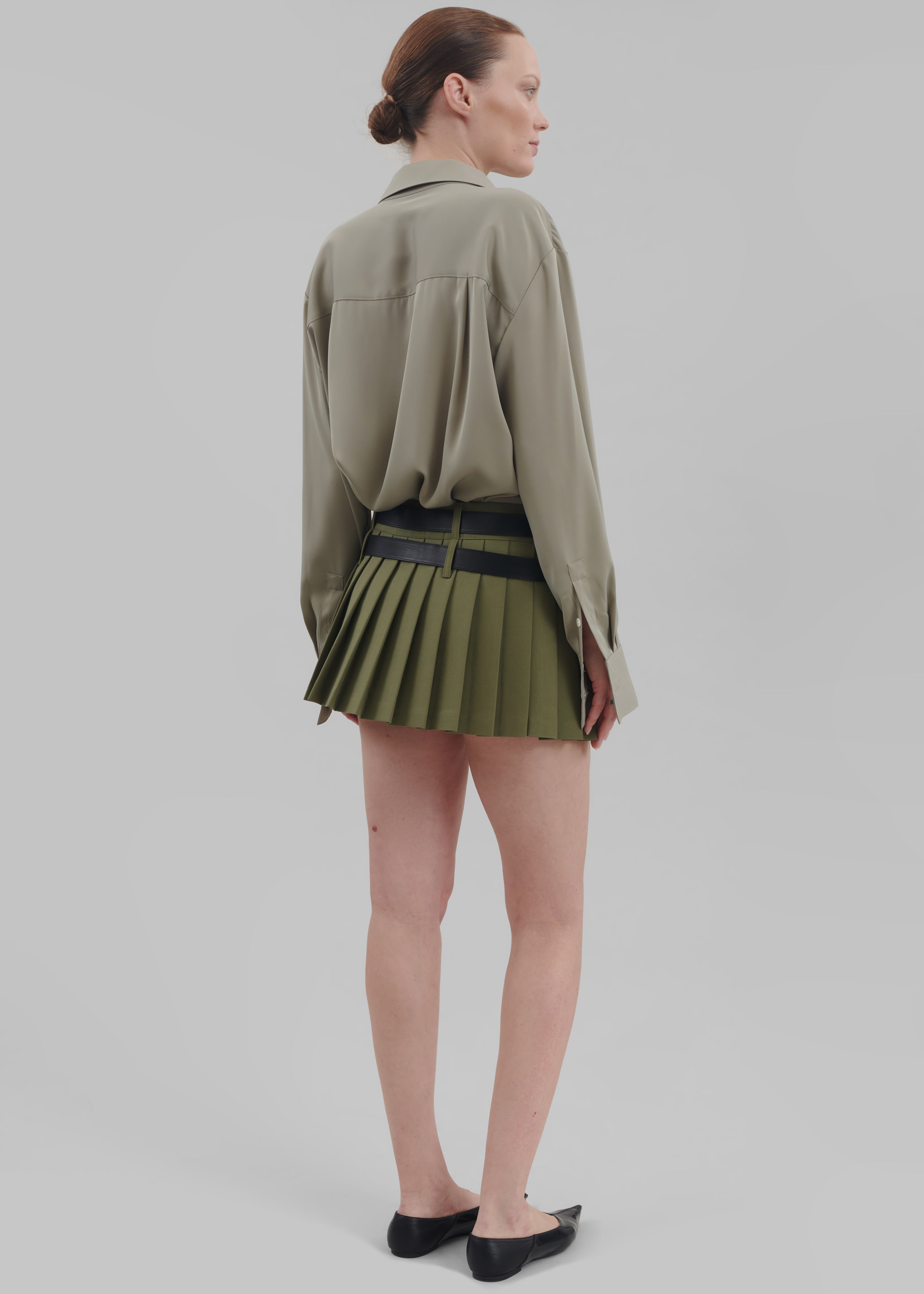 Blake Mini Pleated Skirt Khaki