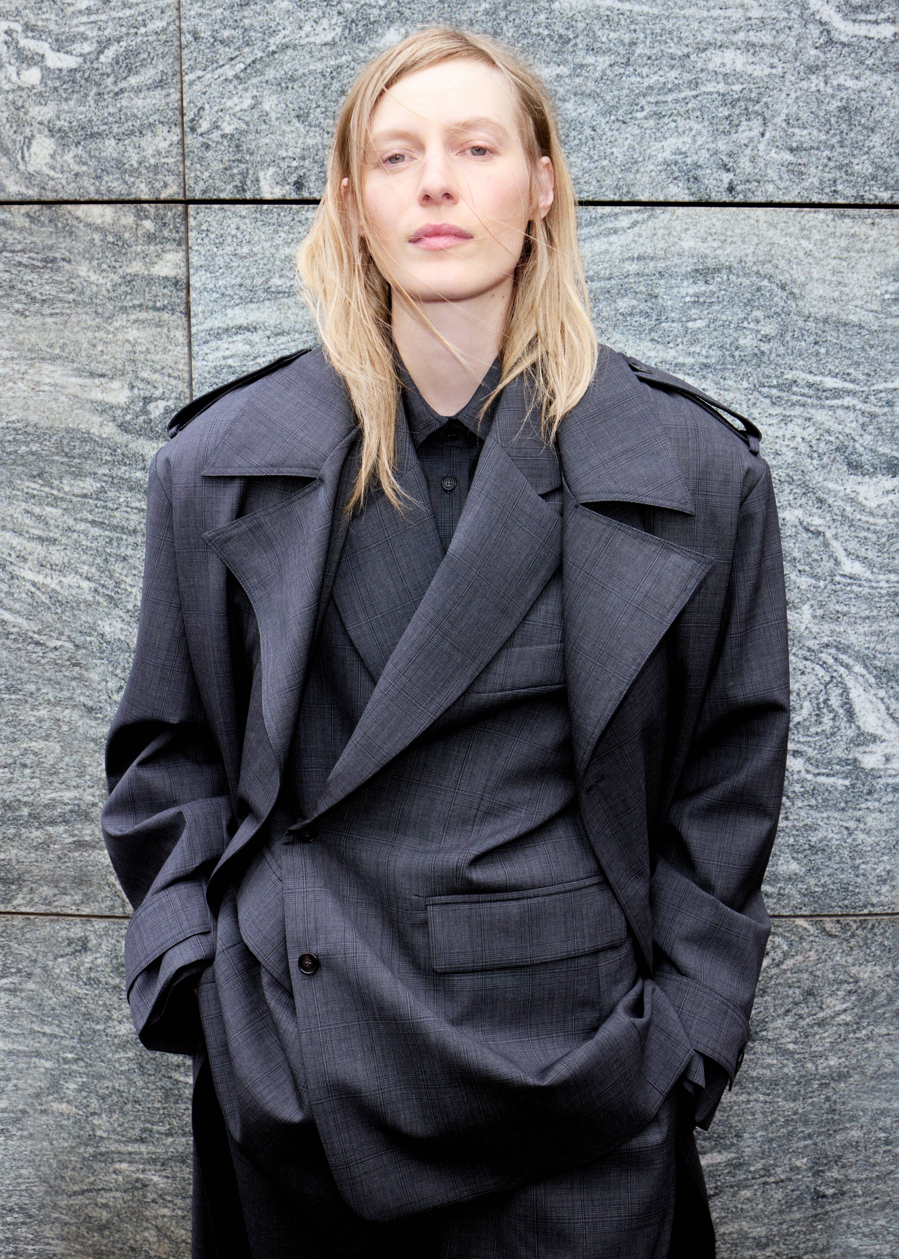 Bleecker Plaid Trench Coat - Dark Grey - 3