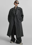 Bleecker Plaid Trench Coat - Dark Grey