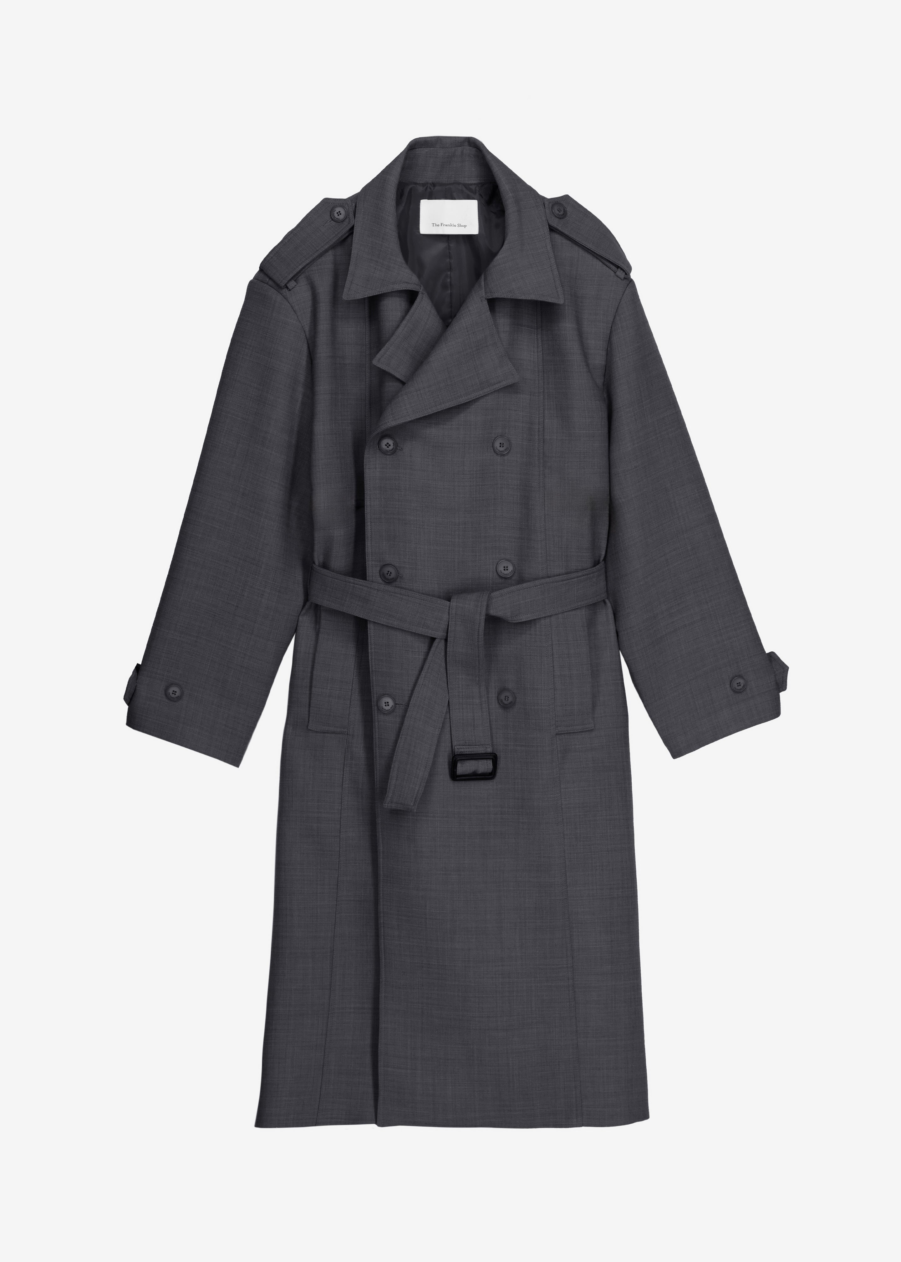 Bleecker Plaid Trench Coat - Dark Grey - 7