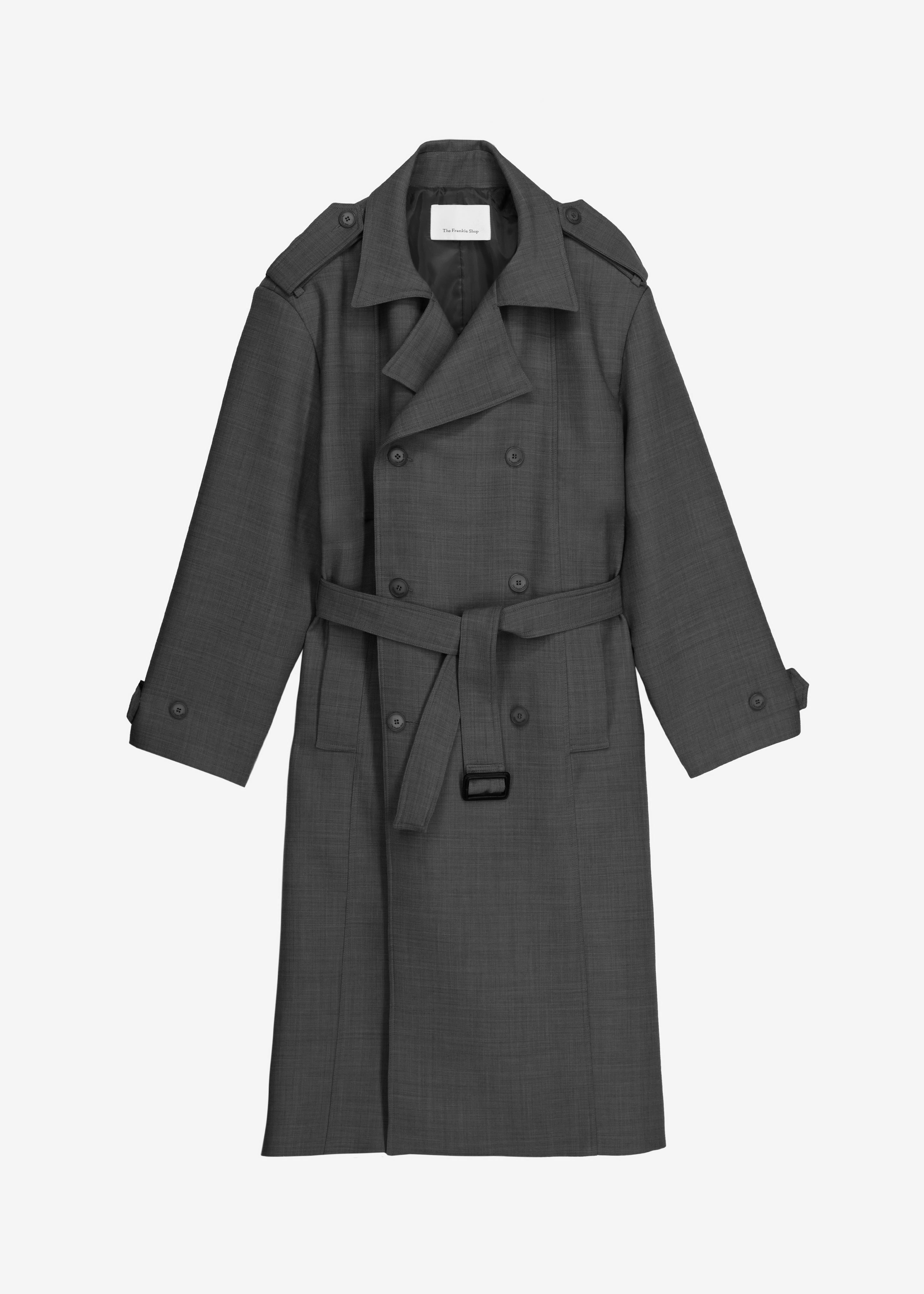 Bleecker Plaid Trench Coat - Dark Grey - 12
