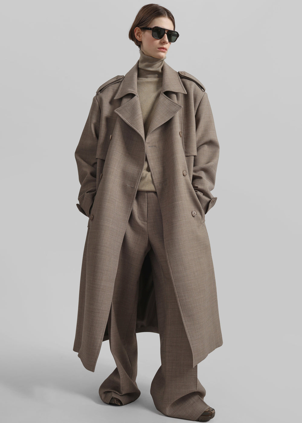 Bleecker Trench Coat - Taupe Melange