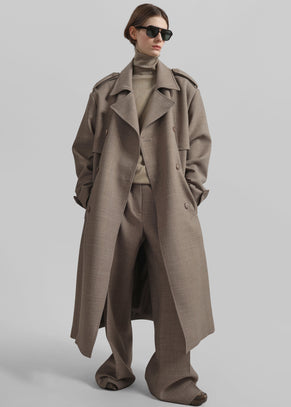 Bleecker Trench Coat - Taupe Melange