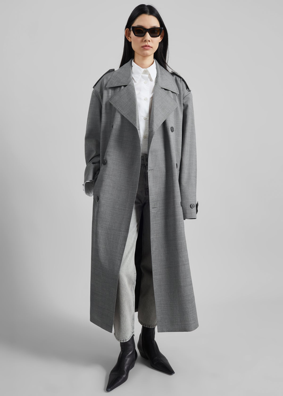 Bleecker Trench Coat - Grey Melange - 5