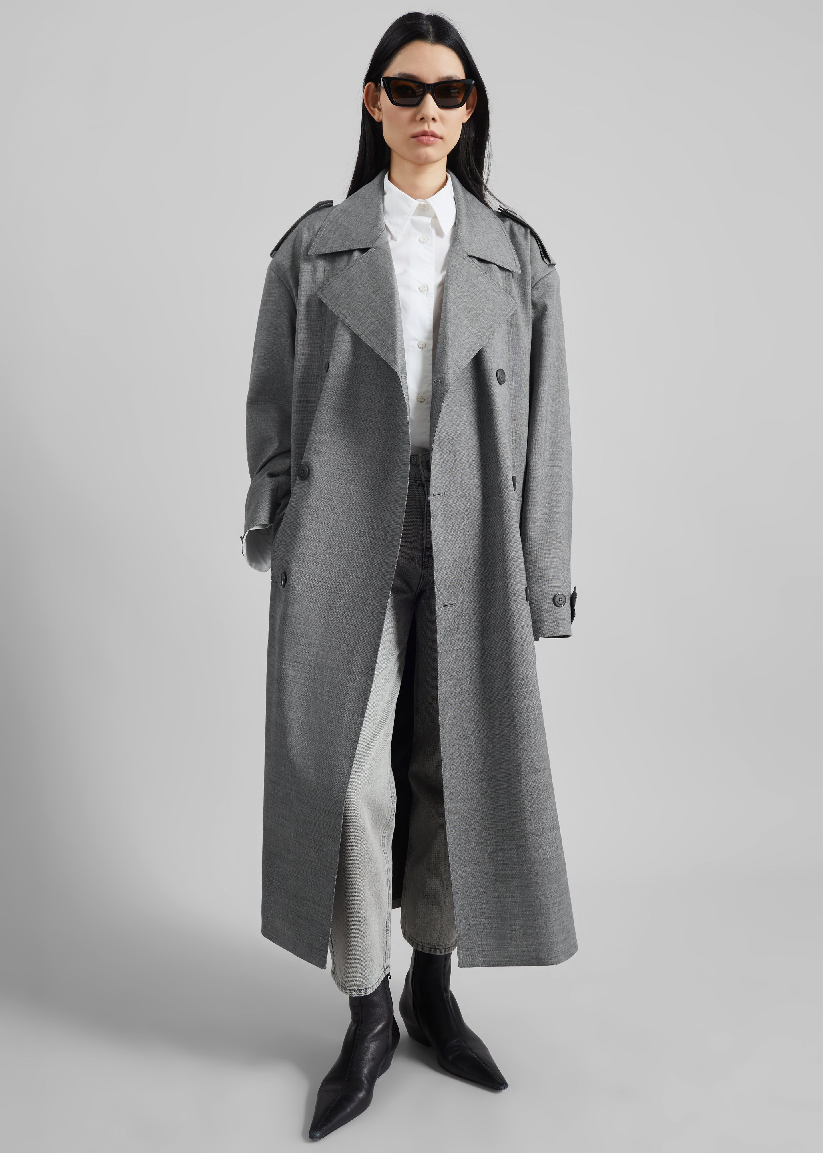 Bleecker Trench Coat - Grey Melange - 5