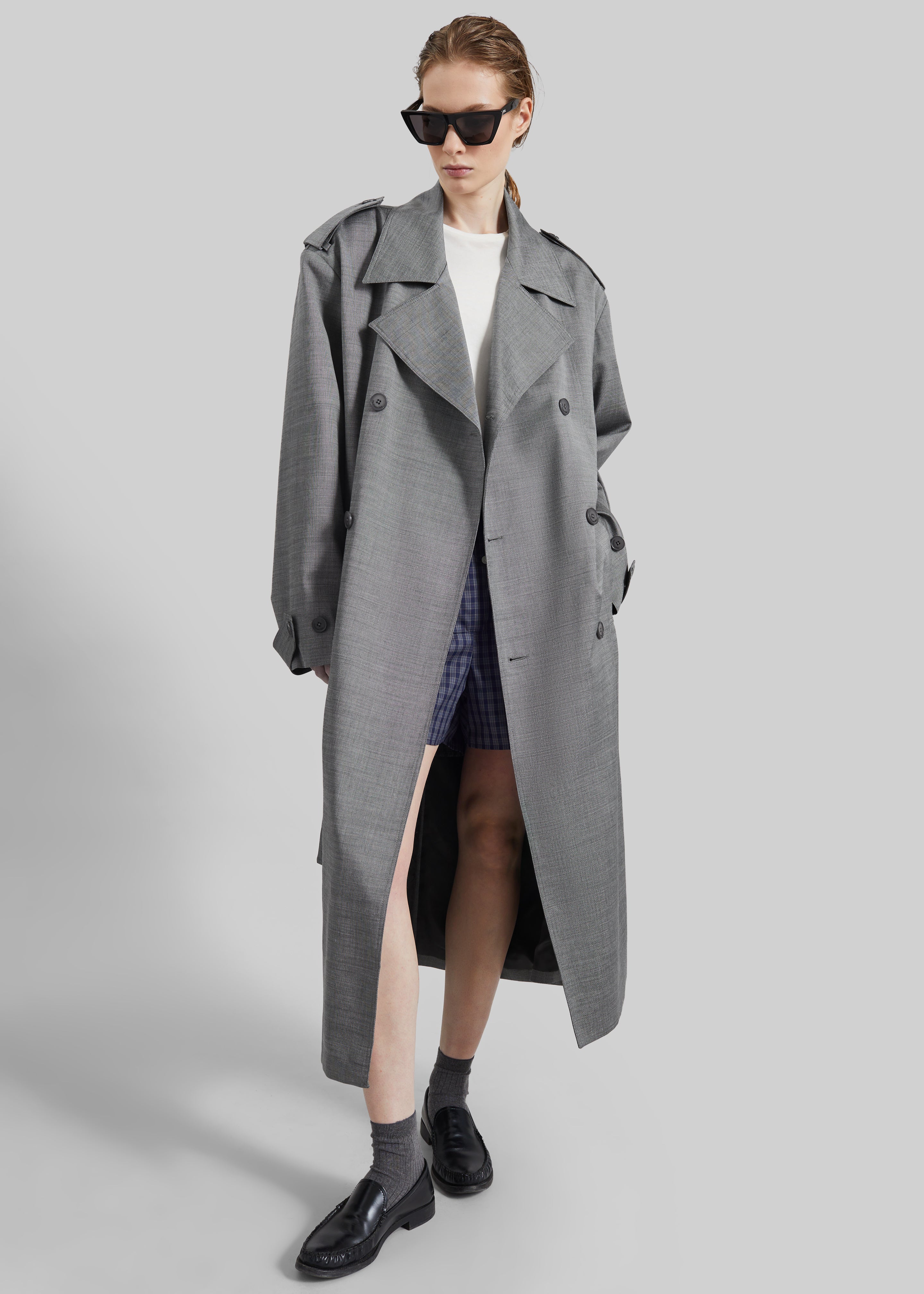 Bleecker Trench Coat - Grey Melange - 3