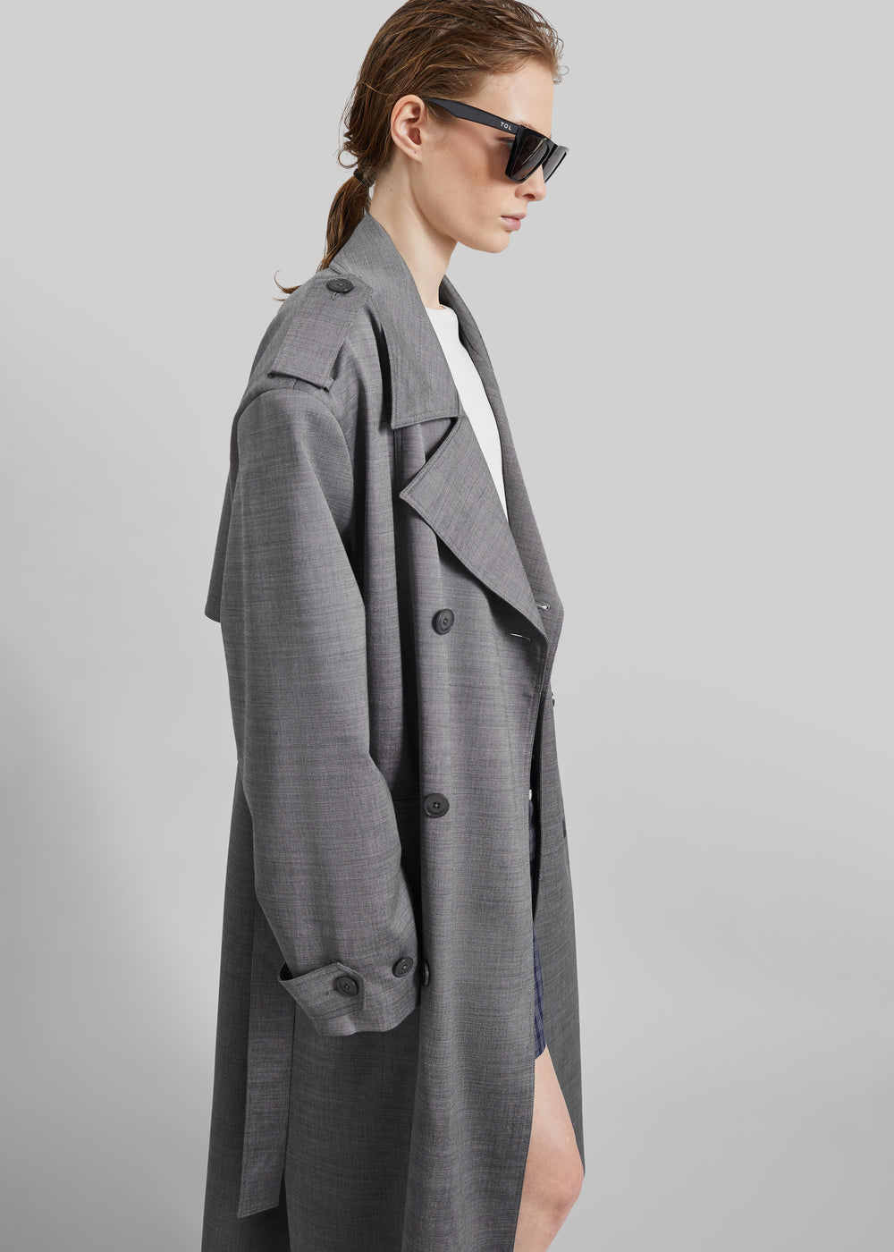 Bleecker Trench Coat - Grey Melange - 1