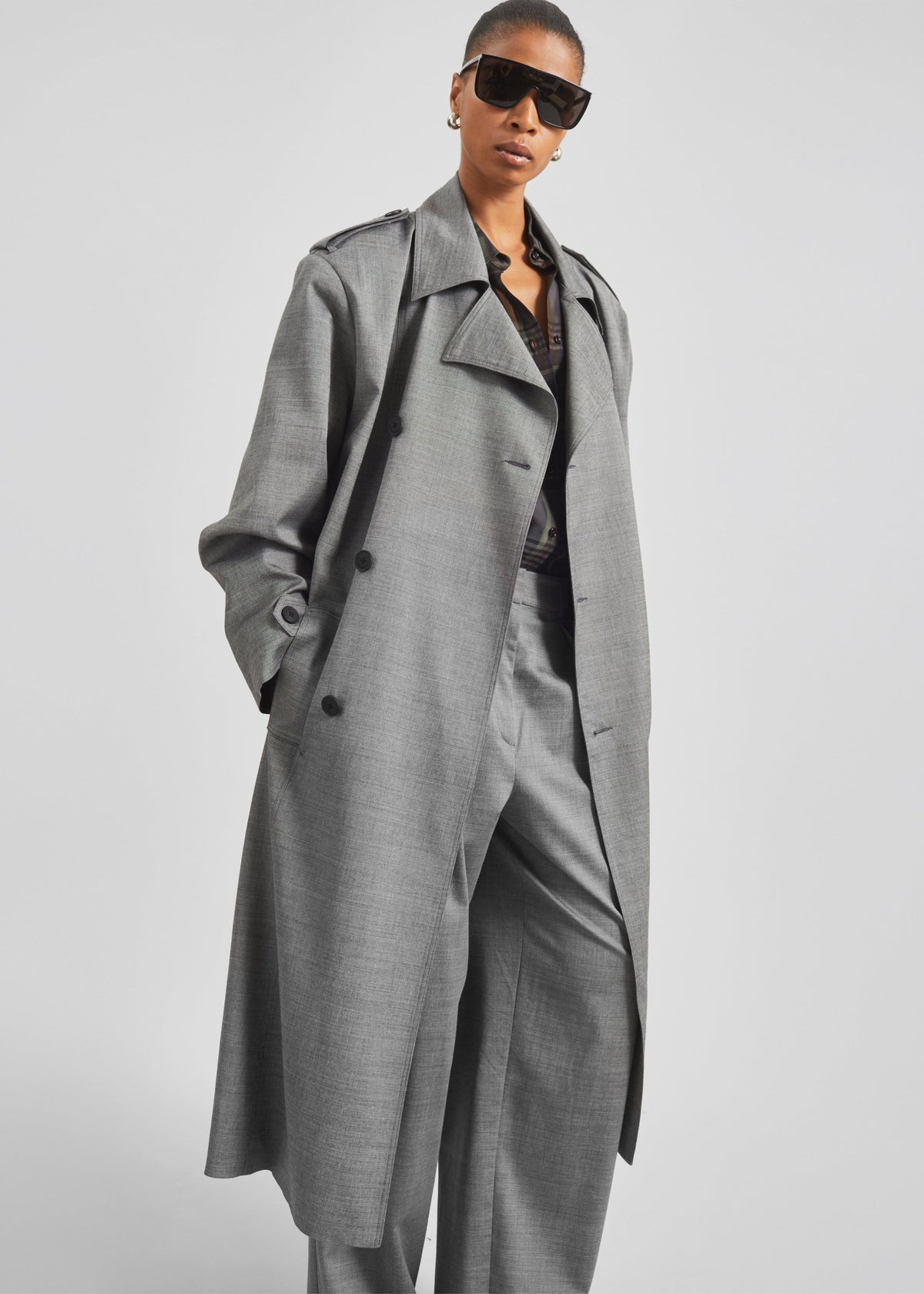 Bleecker Trench Coat - Grey Melange - 6