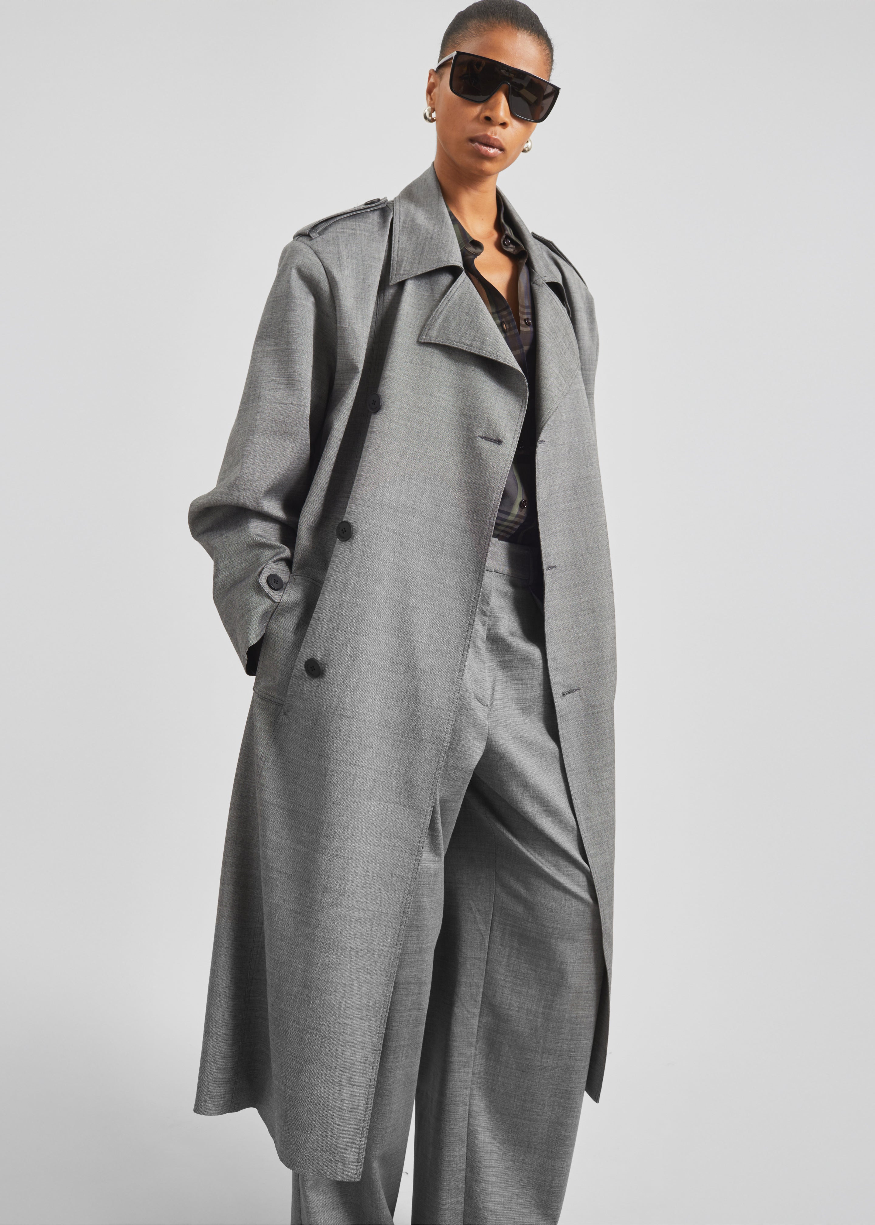 Bleecker Trench Coat - Grey Melange - 6