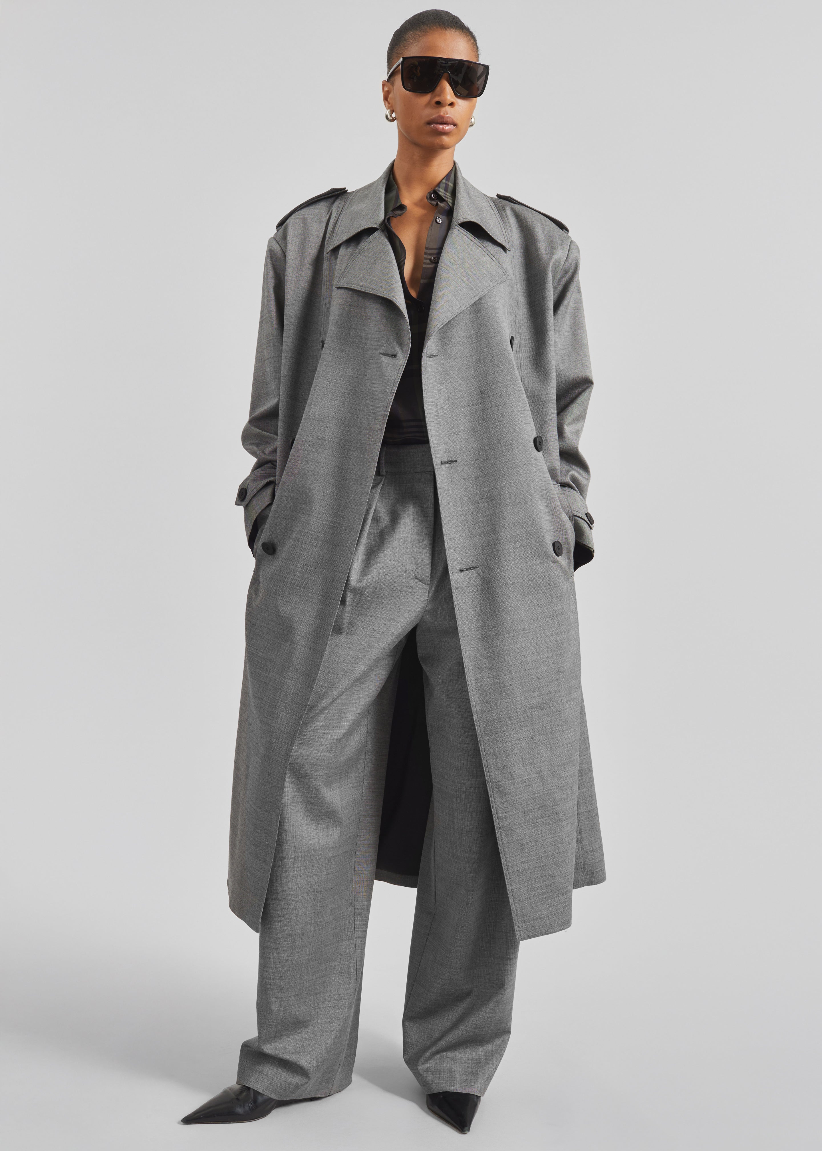 Bleecker Trench Coat - Grey Melange - 4