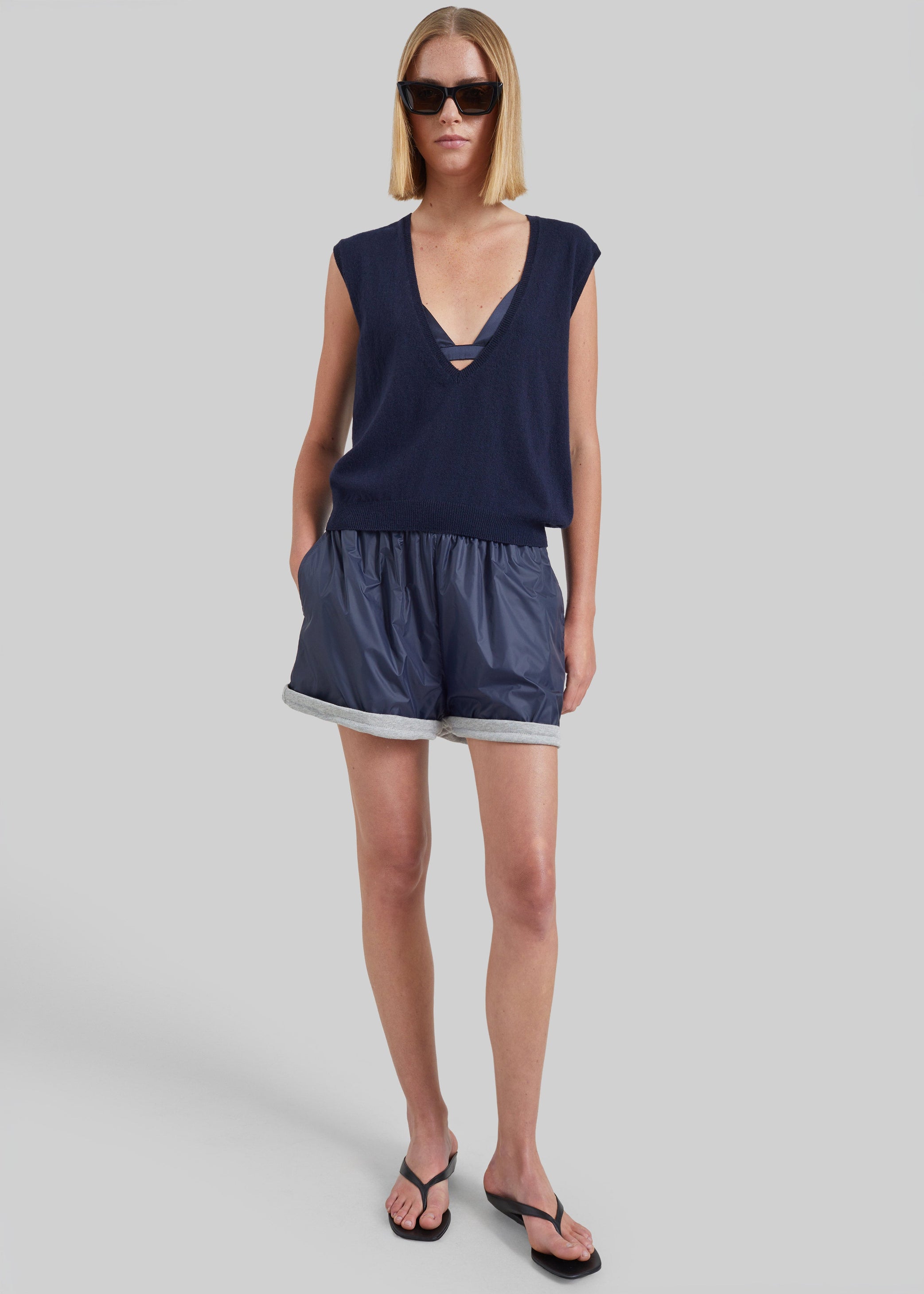 Shop the look image for Blera Reversible Shorts - Navy/Grey