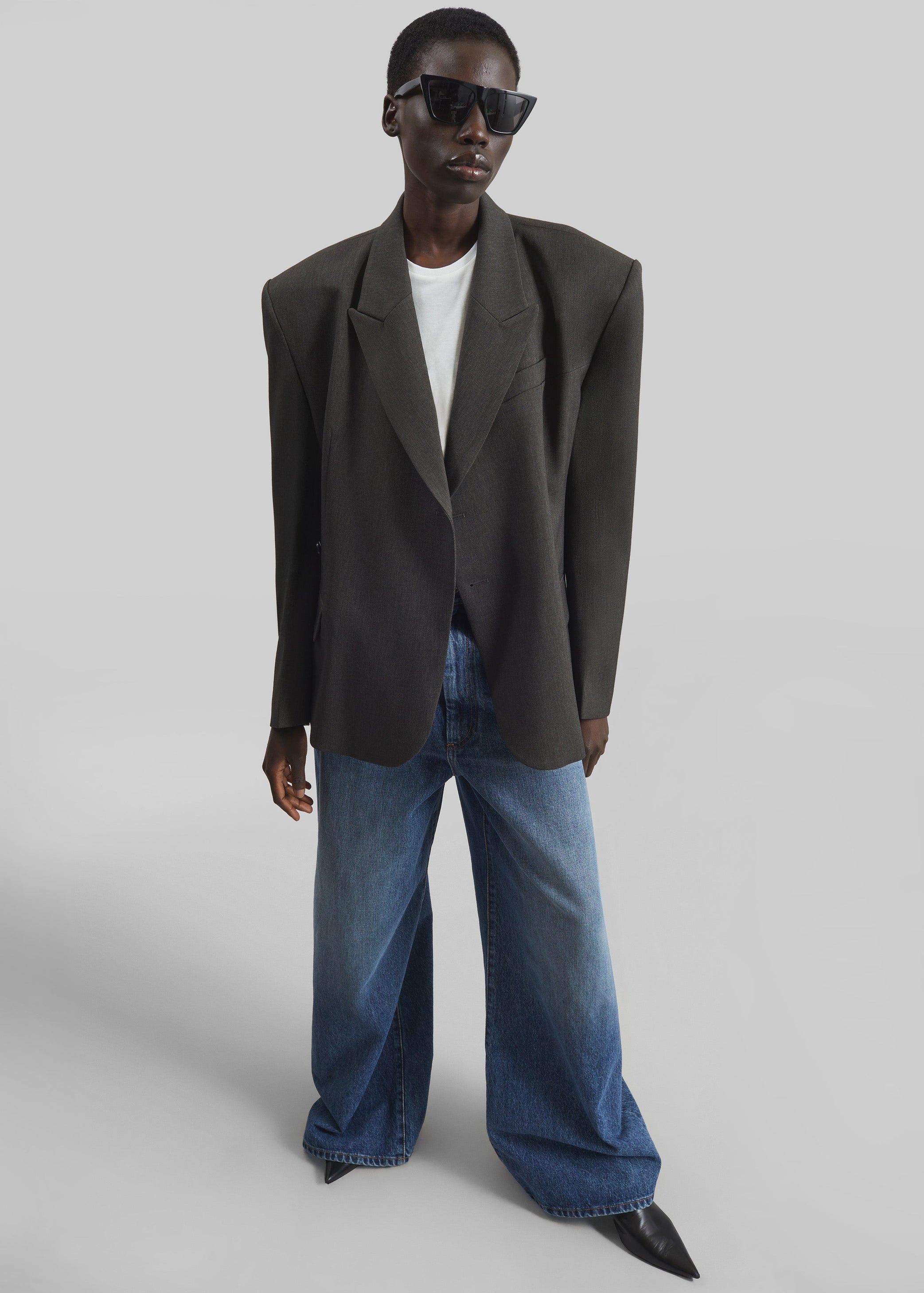 Shop the look image for Blerick Crossover Blazer - Dark Grey